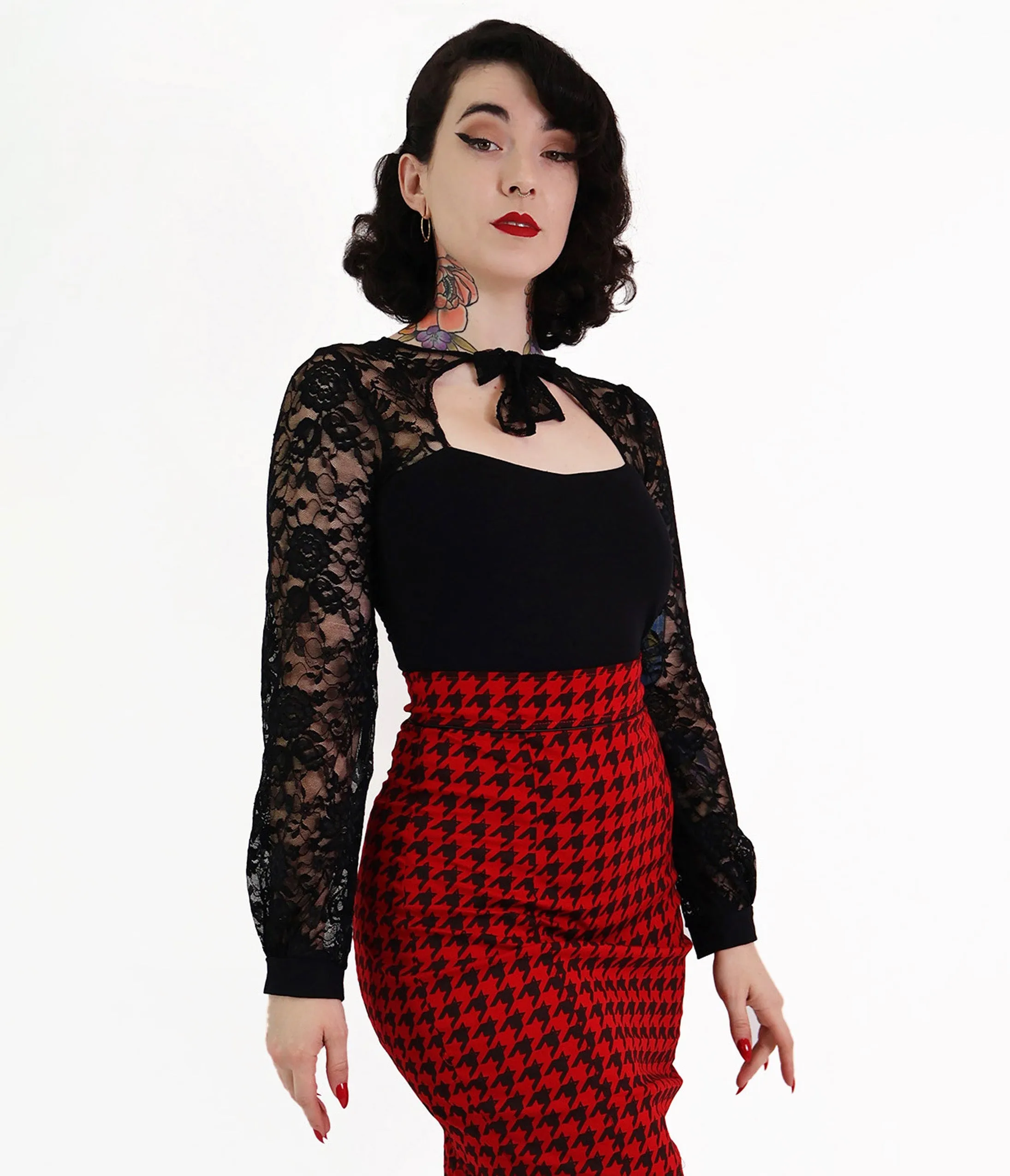 Bonsai Kitten Black Lace Long Sleeve Top sold by Unique Vintage product image thumbnail 4