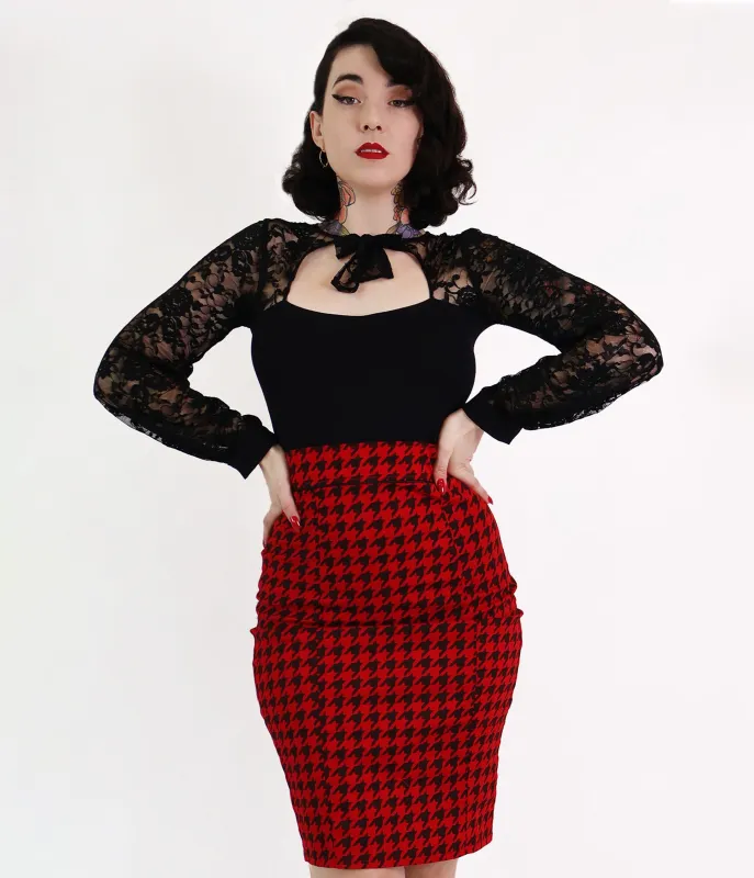 Bonsai Kitten Black Lace Long Sleeve Top sold by Unique Vintage