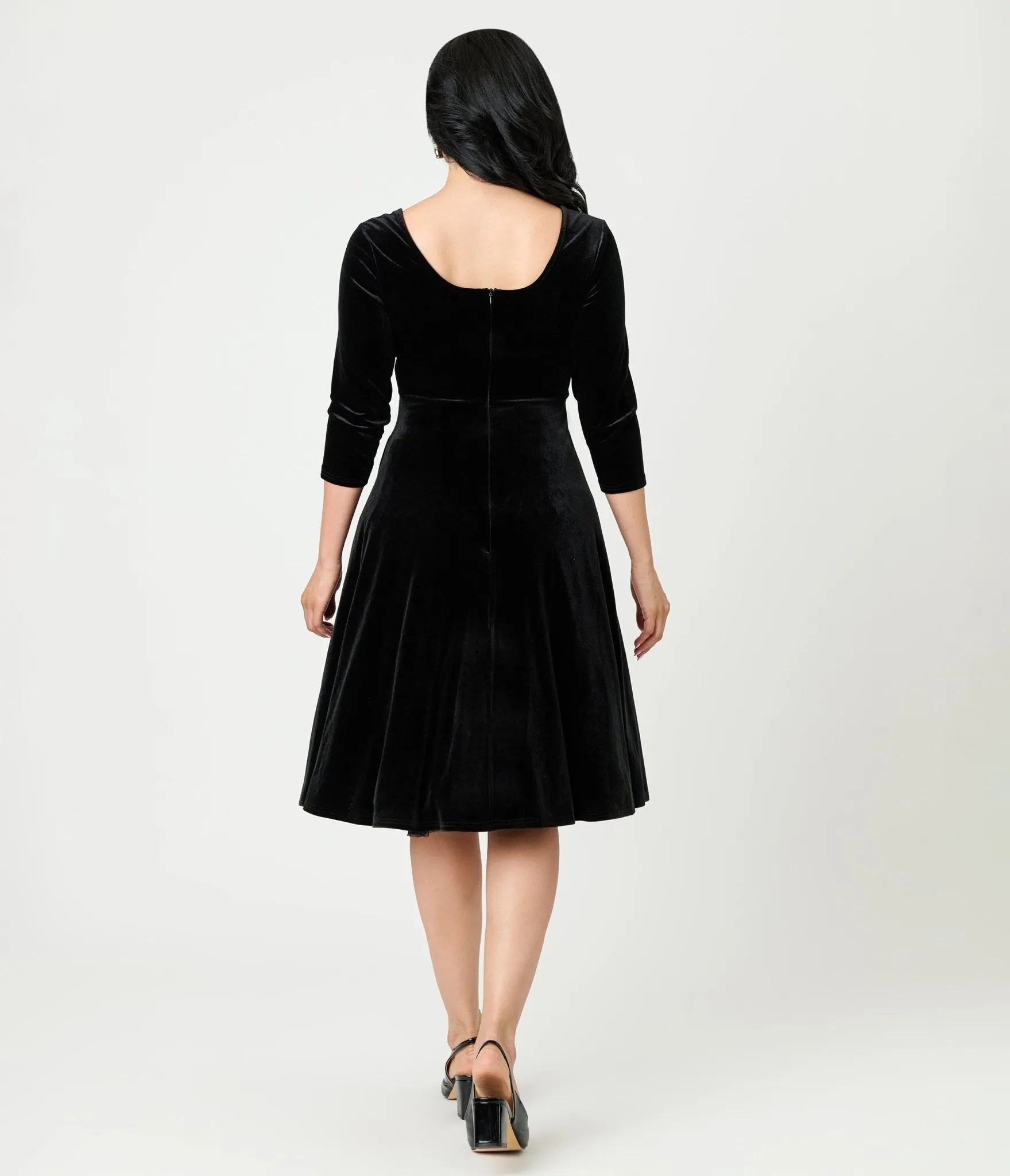 Unique Vintage Black Spiderweb Square Neck Swing Dress sold by Unique Vintage product image thumbnail 2