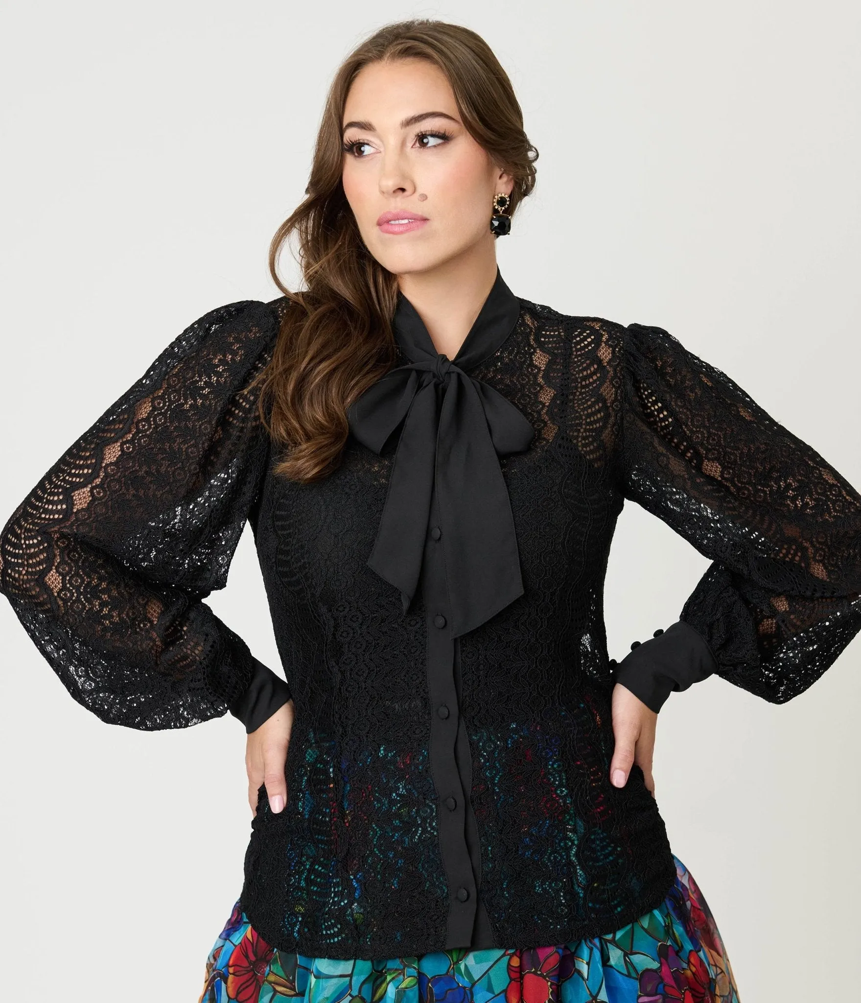Unique Vintage Black Lace Gwen Blouse sold by Unique Vintage product image thumbnail 3