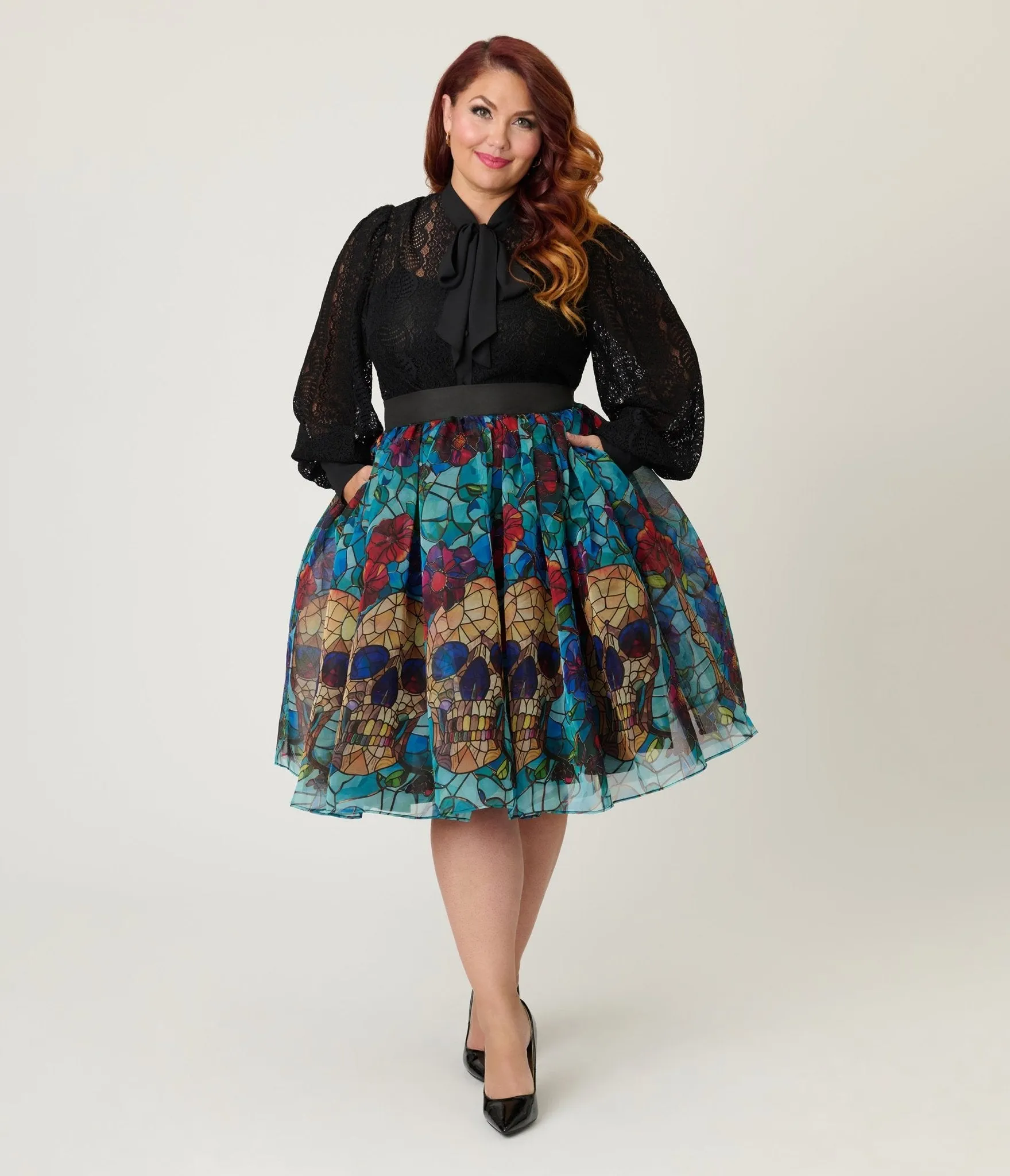 Unique Vintage Plus Size Black Lace Gwen Blouse sold by Unique Vintage product image thumbnail 4