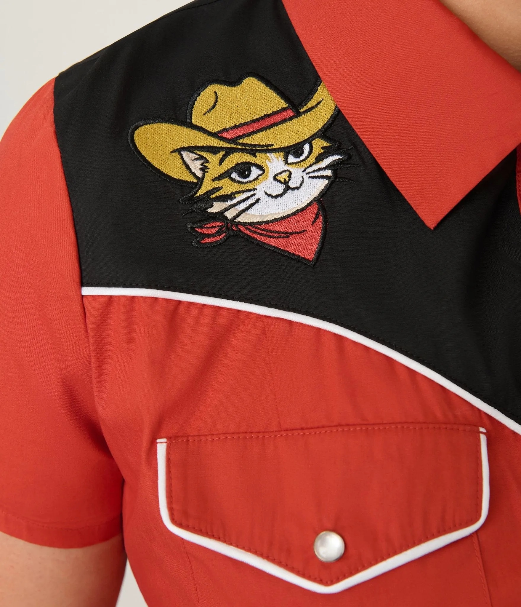 Smak Parlour Plus Size Red Embroidered Cowboy Cat Western Flare Dress sold by Unique Vintage product image thumbnail 5