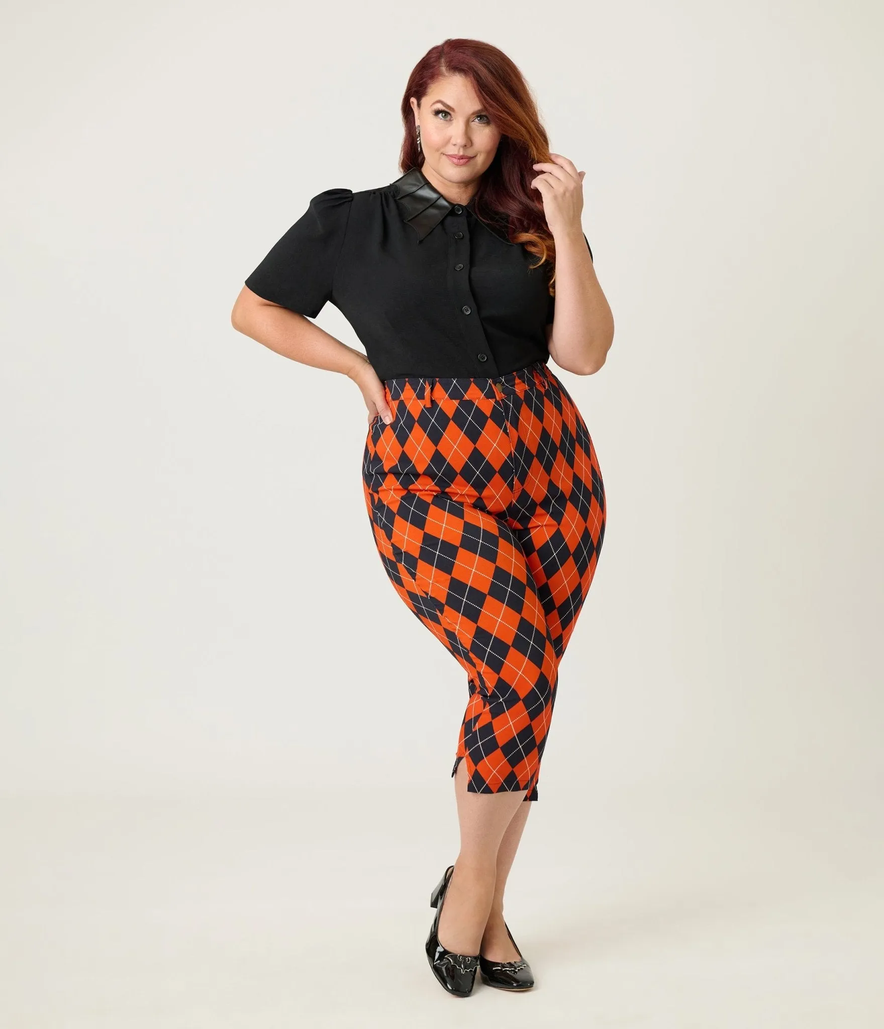 Unique Vintage Plus Size Black Bat Collar Blouse sold by Unique Vintage product image thumbnail 4