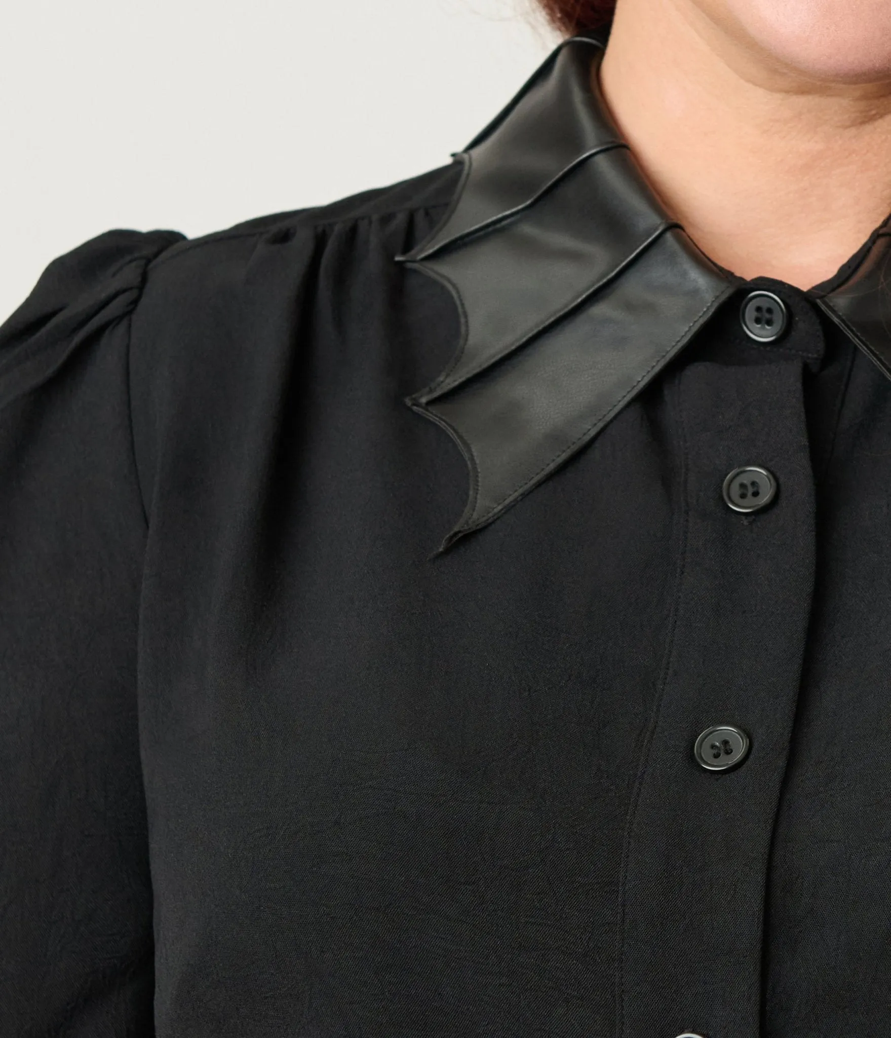 Unique Vintage Plus Size Black Bat Collar Blouse sold by Unique Vintage product image thumbnail 5