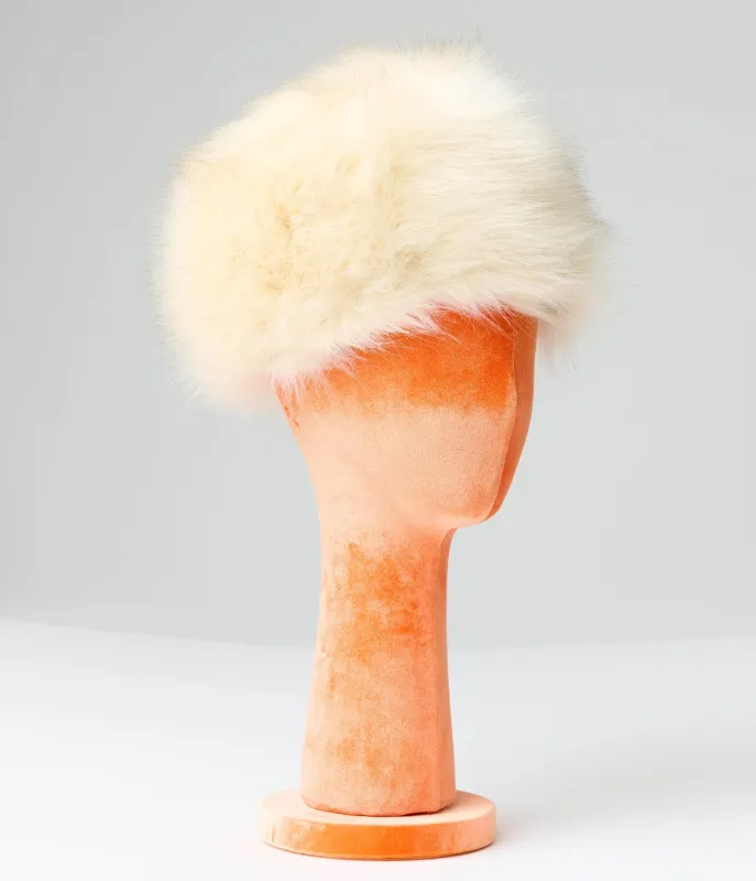 Beige Faux Fur Hat sold by Unique Vintage