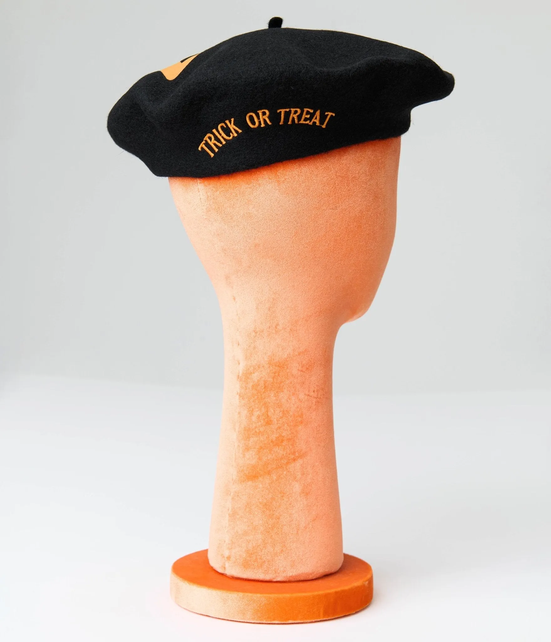 Trick Or Treat Pumpkin Black Beret sold by Unique Vintage product image thumbnail 2
