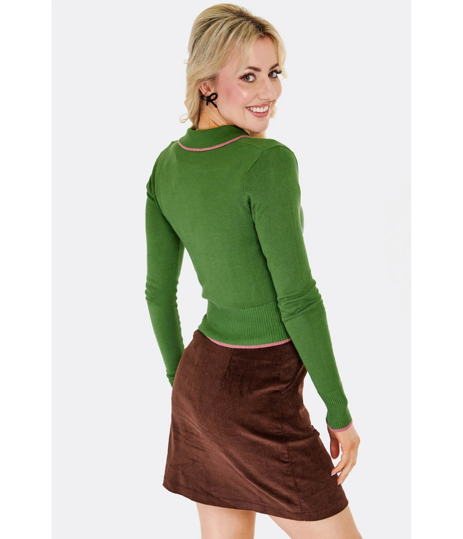 Voodoo Vixen Green Western Rose Embroidered Cardigan sold by Unique Vintage product image thumbnail 2