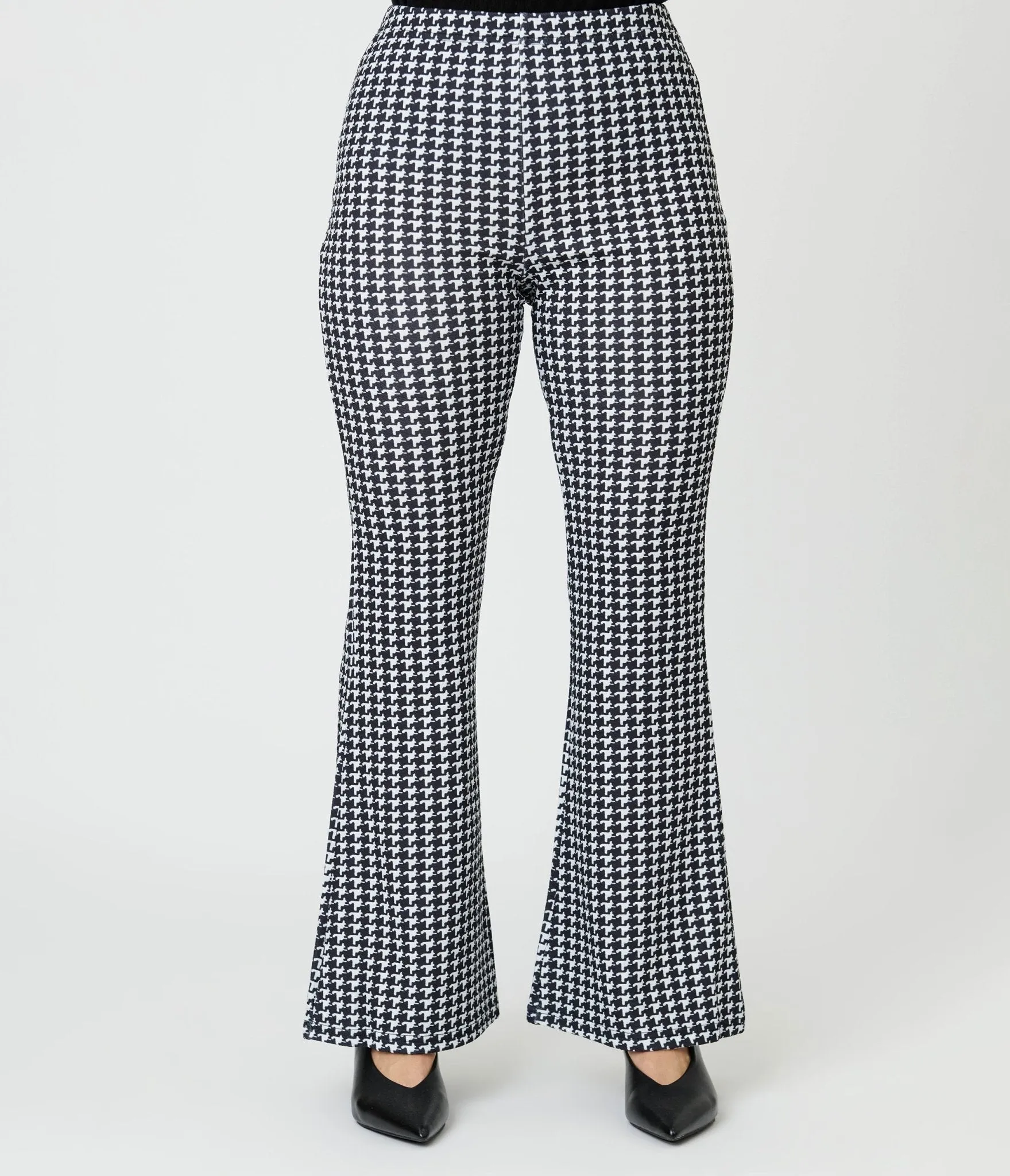Black Houndstooth High Waist Flare Pants sold by Unique Vintage product image thumbnail 2