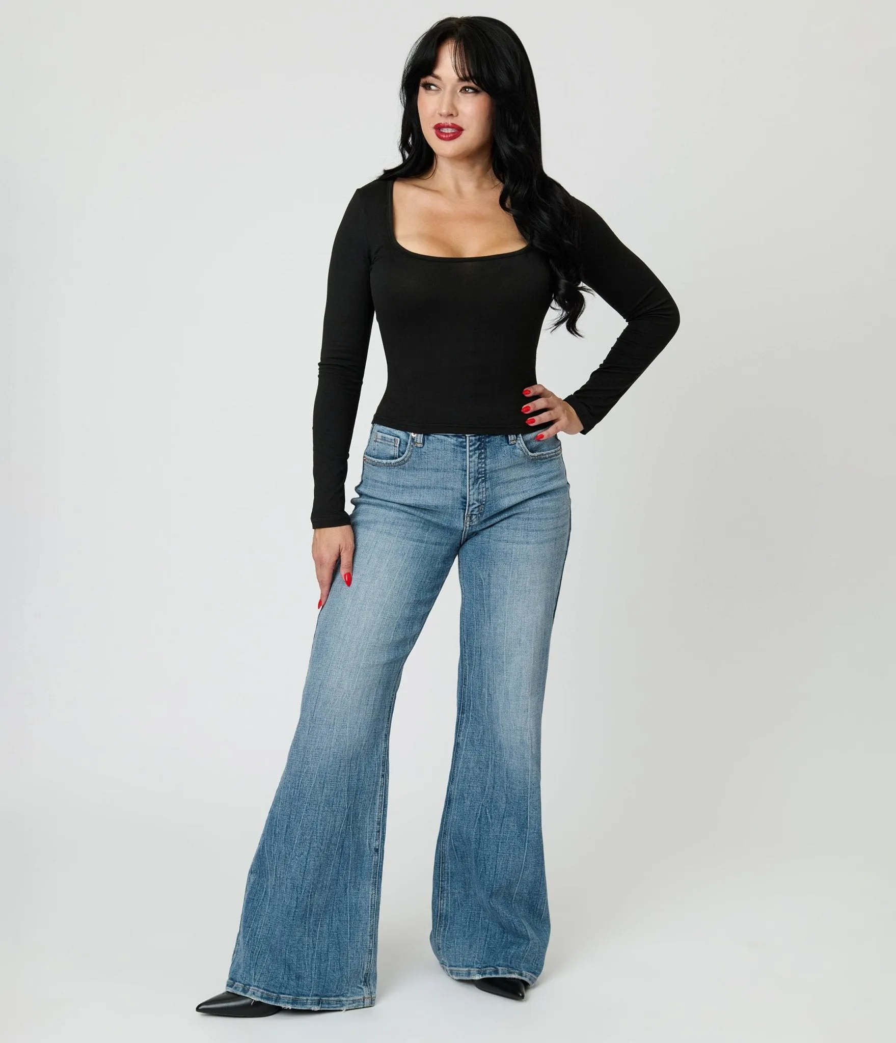 Black Long Sleeve Top sold by Unique Vintage product image thumbnail 4