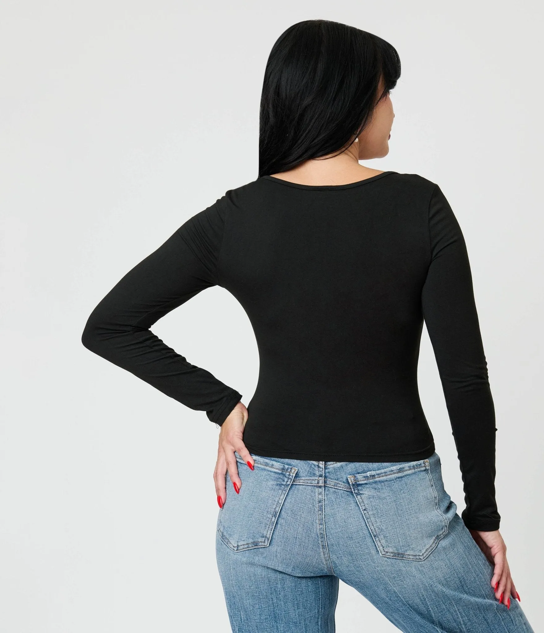 Black Long Sleeve Top sold by Unique Vintage product image thumbnail 2