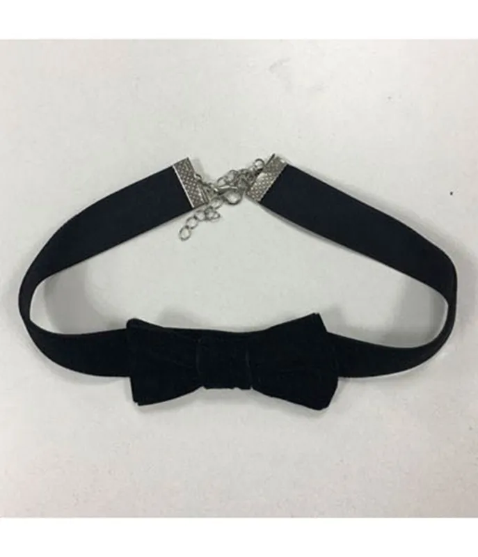 Black Bow Tie Velvet Choker sold by Unique Vintage