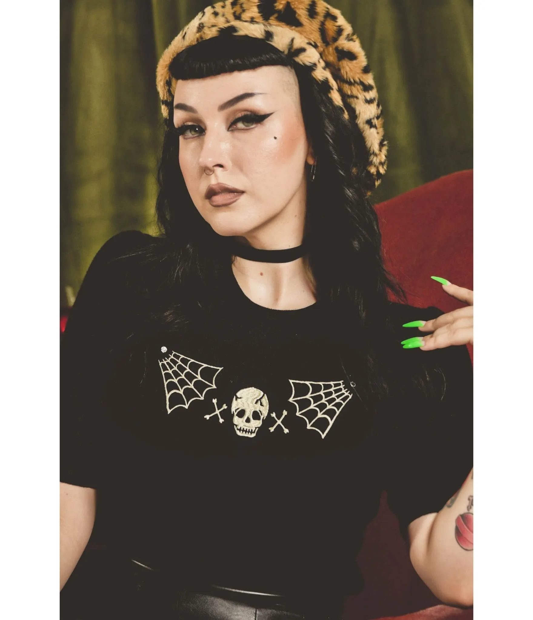 Black Skull Web Sweater sold by Unique Vintage product image thumbnail 2