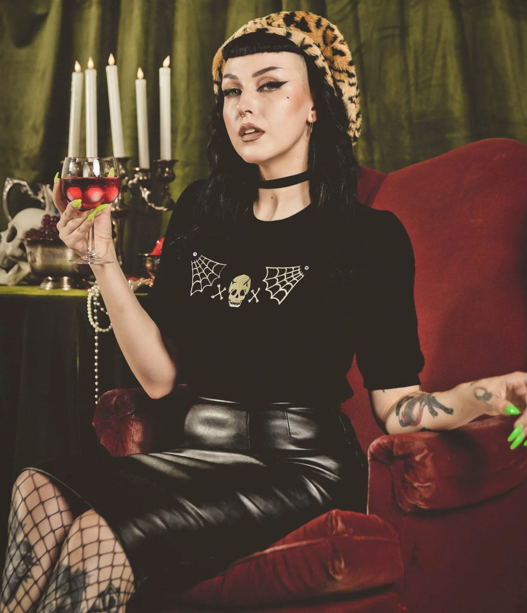 Black Skull Web Sweater sold by Unique Vintage product image thumbnail 3