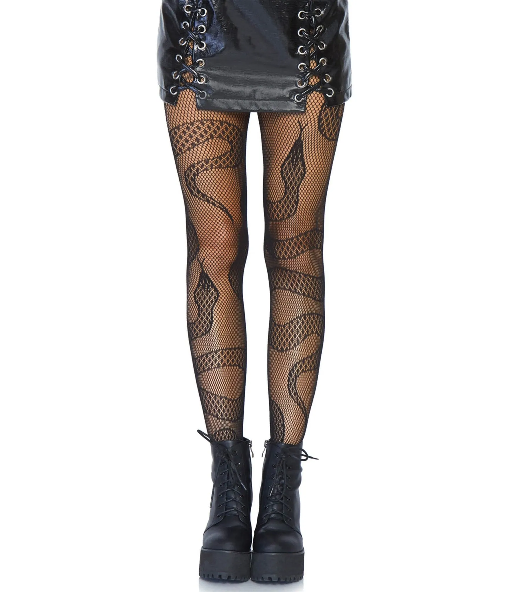 Leg Avenue Black Snake Fishnets sold by Unique Vintage