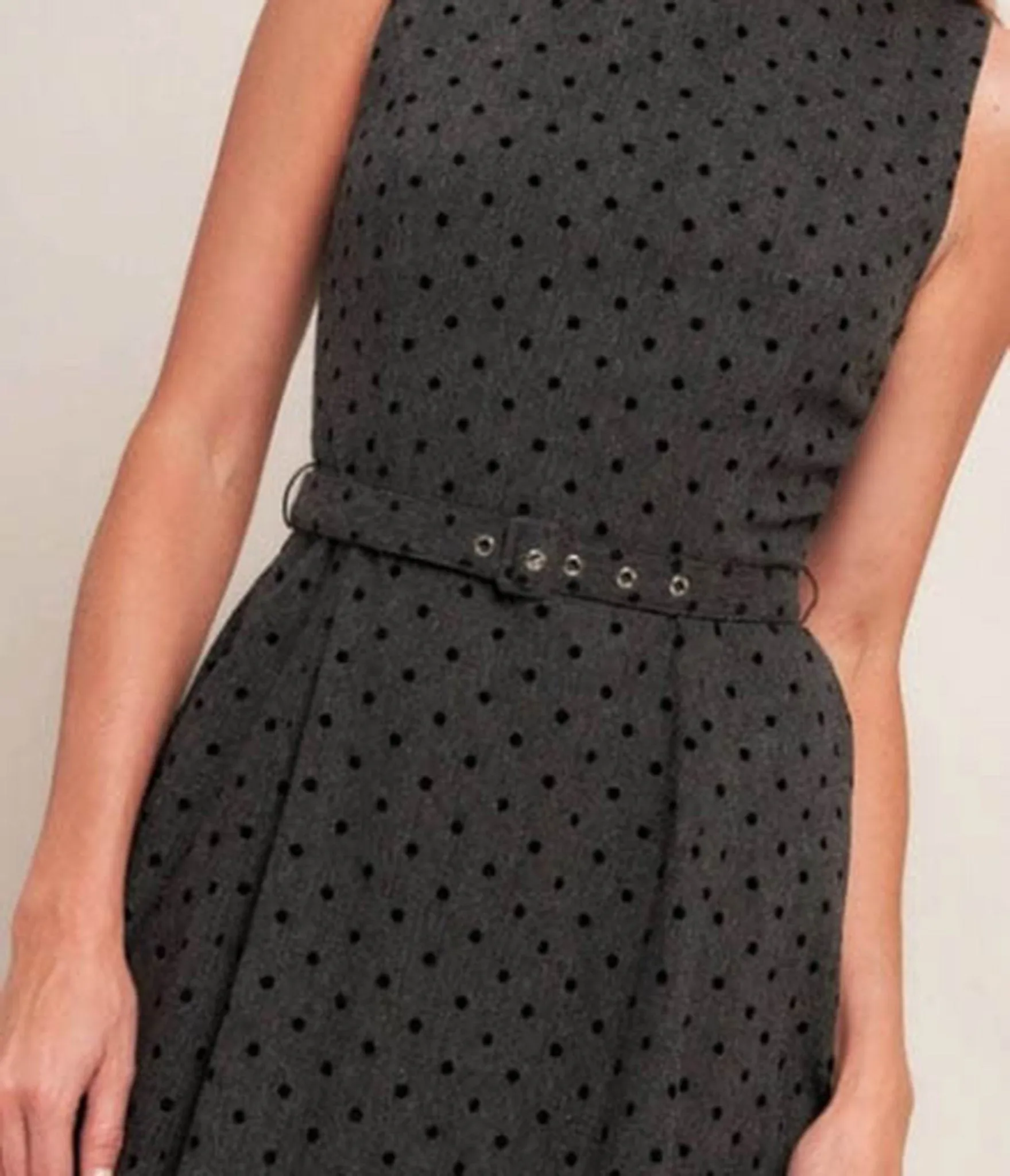 Grey & Black Dot Midi Dress sold by Unique Vintage product image thumbnail 5