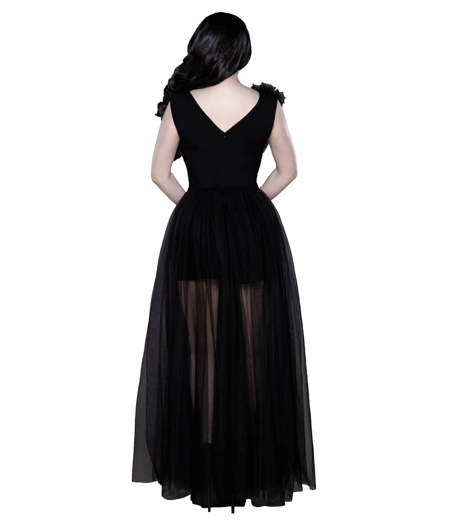 Weasel Wear Black Tulle Romper Gown sold by Unique Vintage product image thumbnail 2