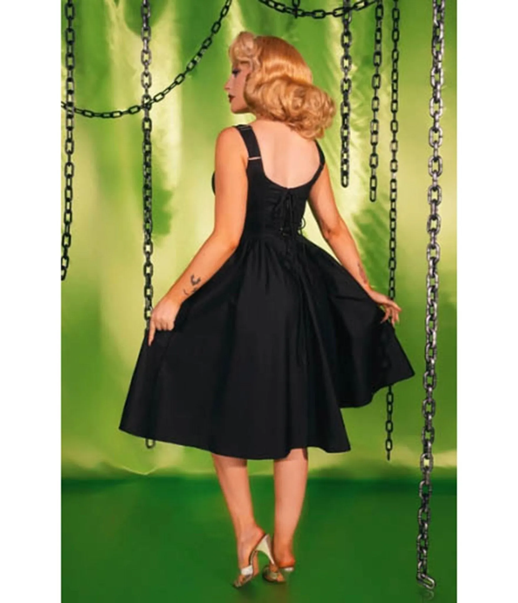 Weasel Wear Black Coffin Gabriela Swing Dress sold by Unique Vintage product image thumbnail 3