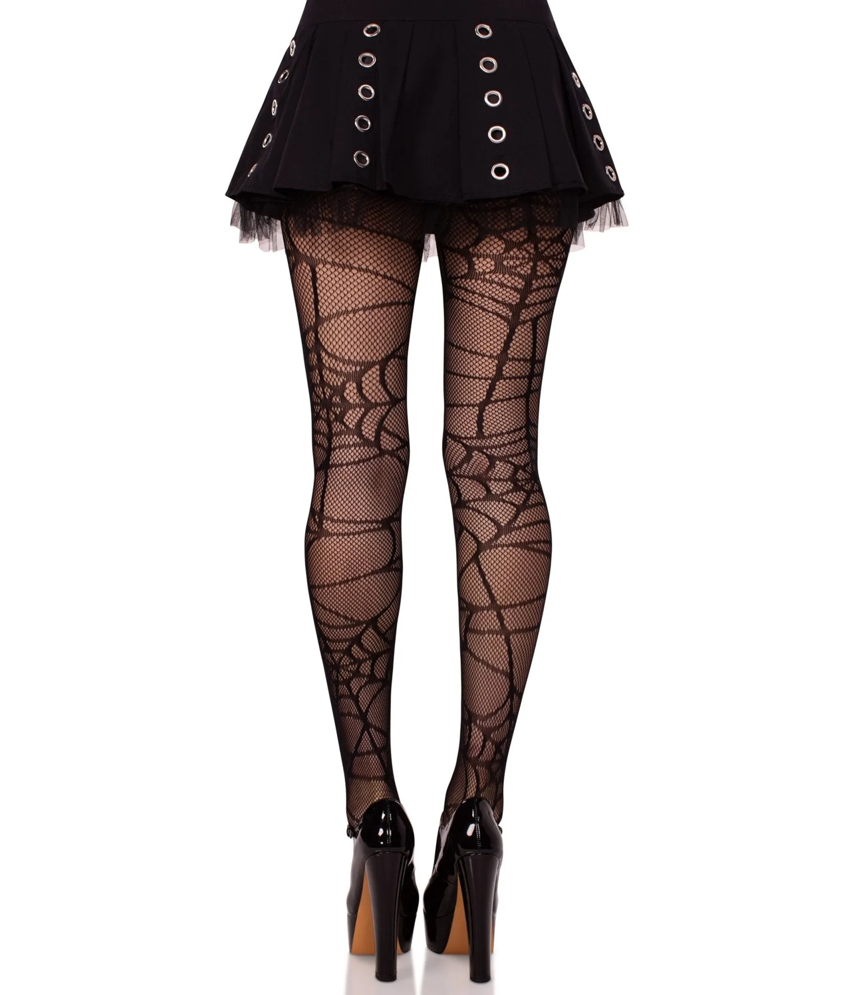 Leg Avenue Black Spiderweb Fishnets sold by Unique Vintage