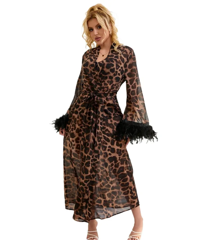 Leopard Sheer Robe sold by Unique Vintage