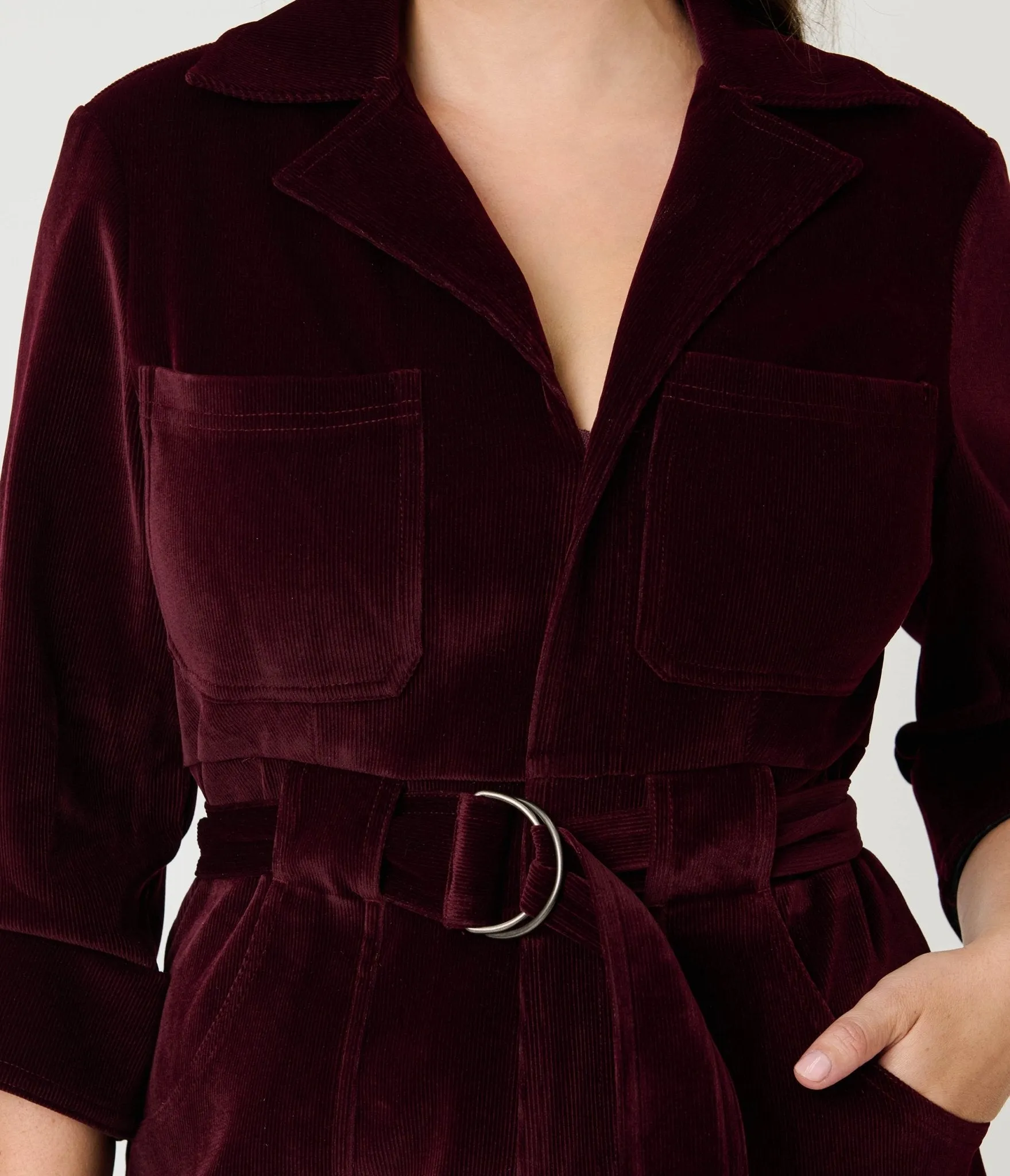 Unique Vintage Burgundy Corduroy Trixie Jumpsuit sold by Unique Vintage product image thumbnail 5