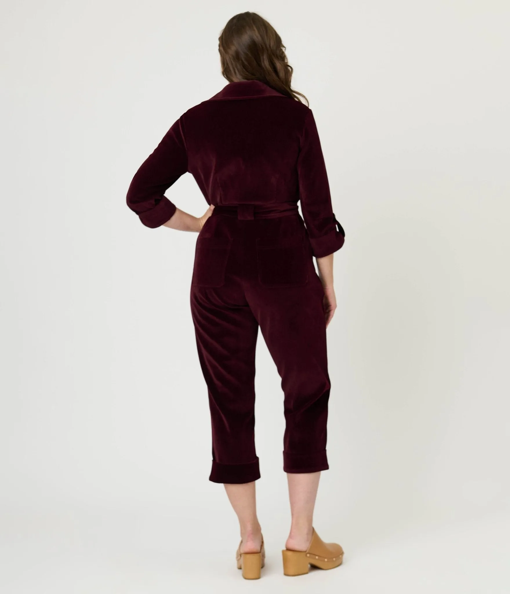Unique Vintage Burgundy Corduroy Trixie Jumpsuit sold by Unique Vintage product image thumbnail 2