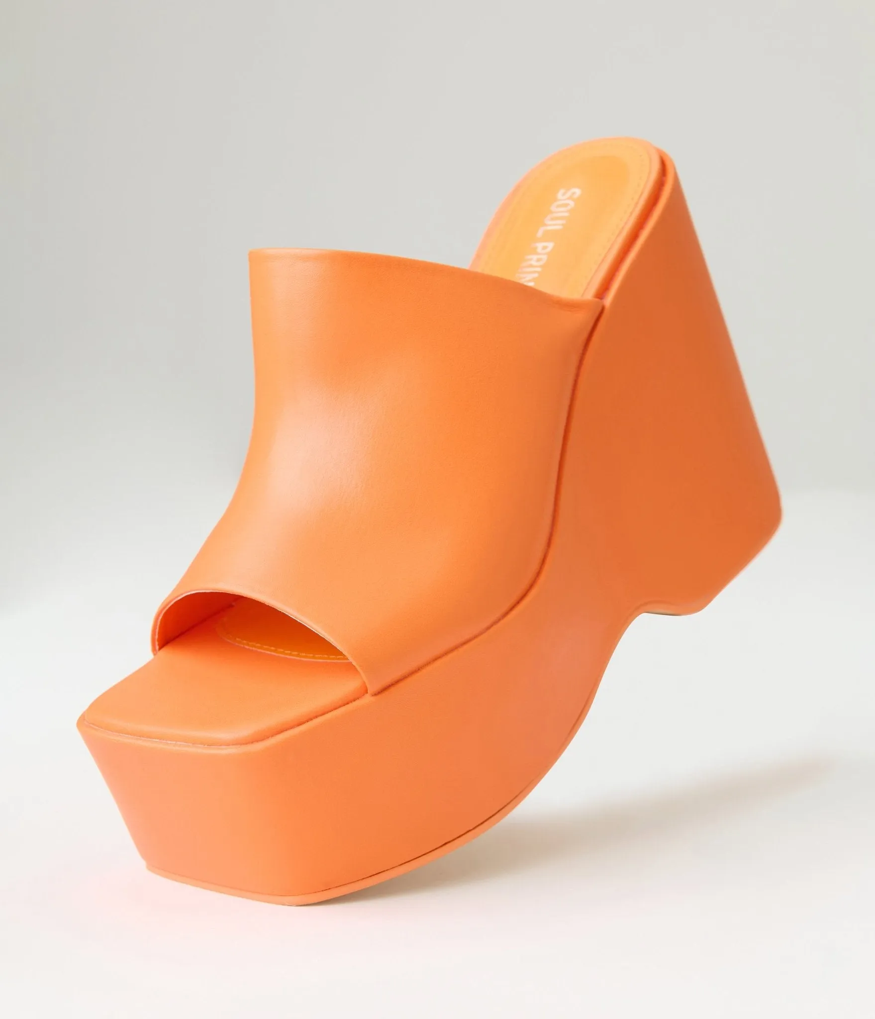 Orange Leatherette Wedge Platforms sold by Unique Vintage product image thumbnail 2