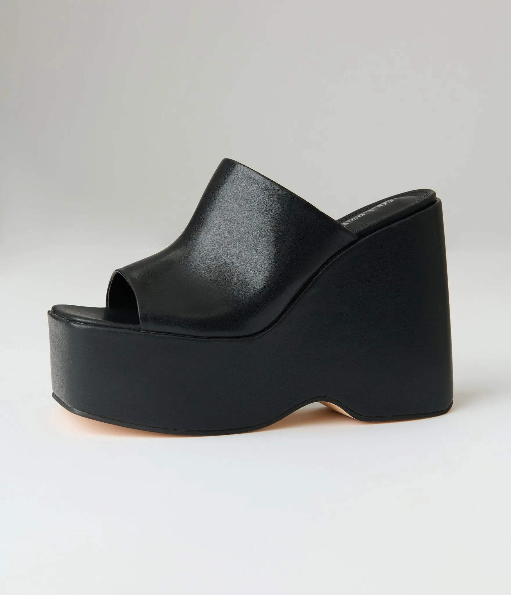 Black Leatherette Wedge Platforms sold by Unique Vintage product image thumbnail 2