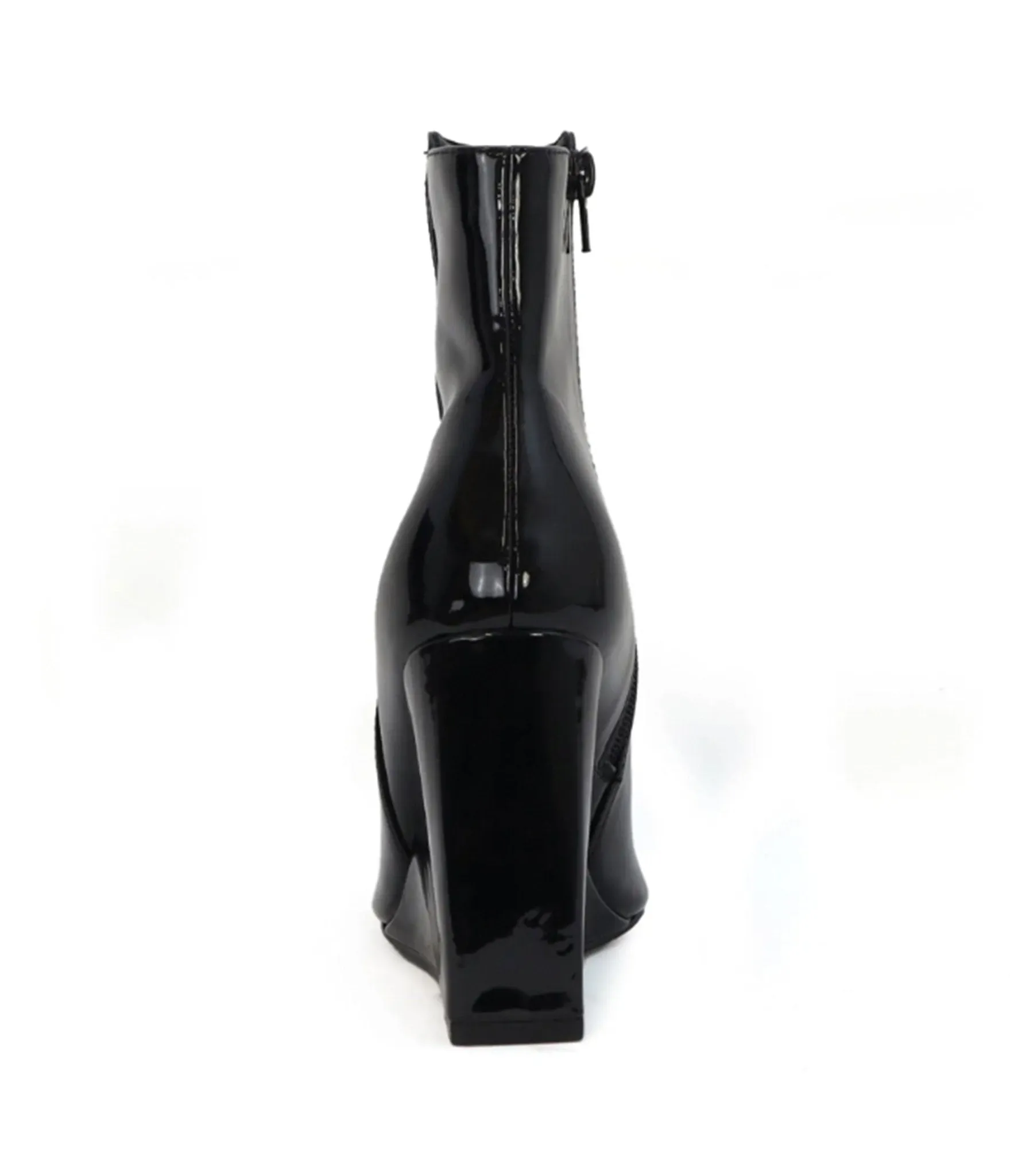 Black Patent Wedge Booties sold by Unique Vintage product image thumbnail 2