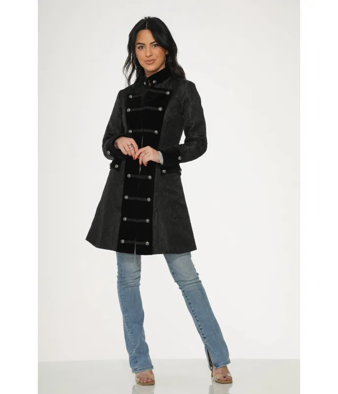Black Brocade Pirate Coat sold by Unique Vintage