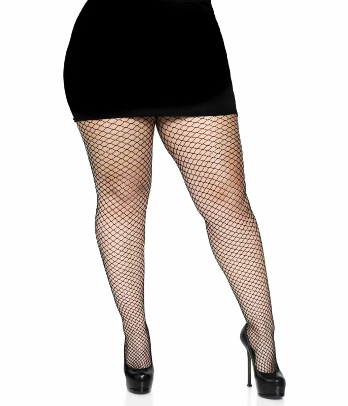 Leg Avenue Plus Size Black Fishnets sold by Unique Vintage