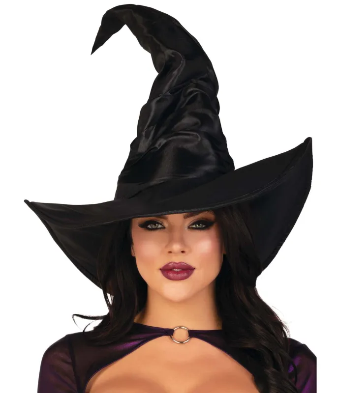 Leg Avenue Black Satin Witch Hat sold by Unique Vintage