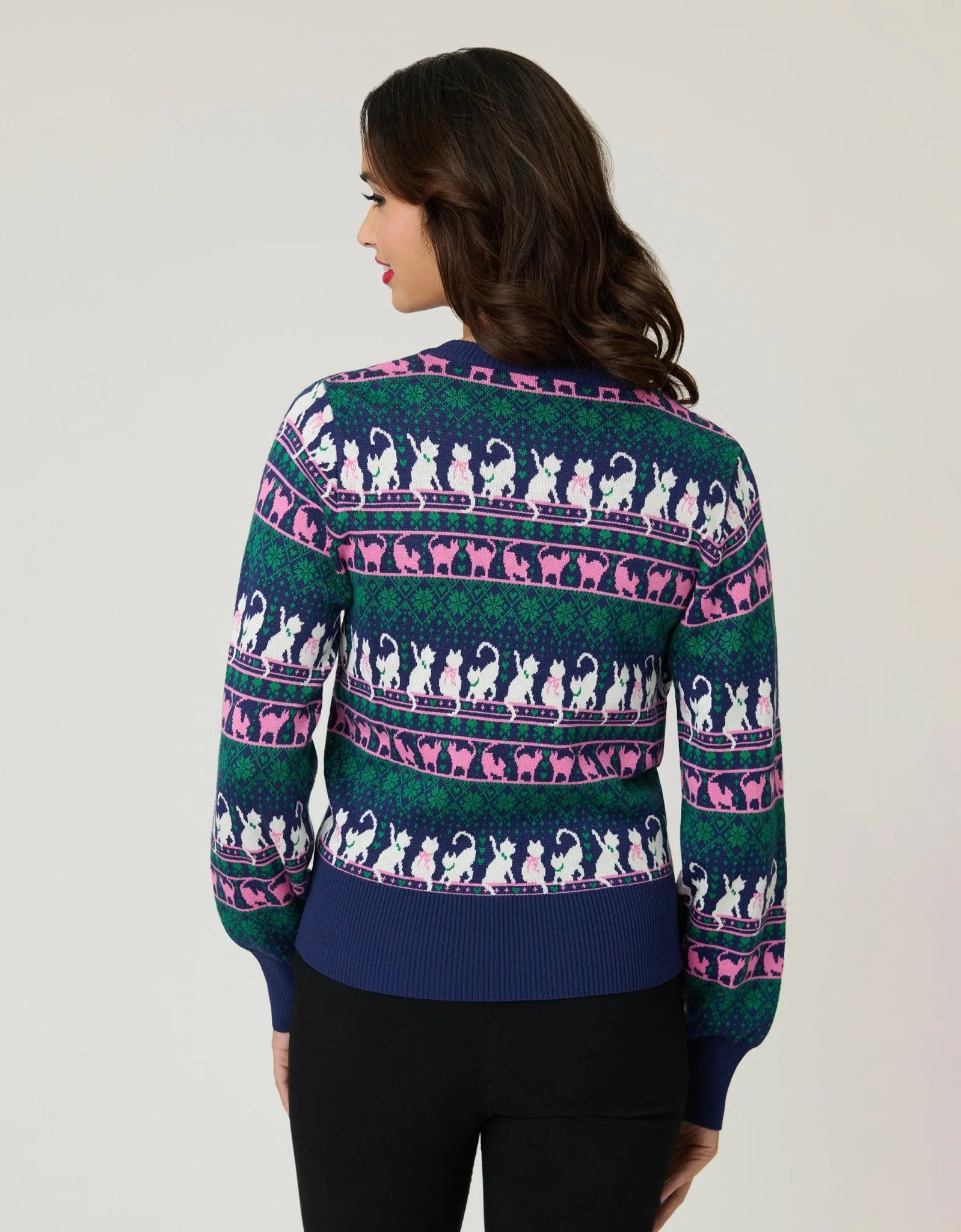 Unique Vintage Snowflake & Cats Cardigan sold by Unique Vintage product image thumbnail 2