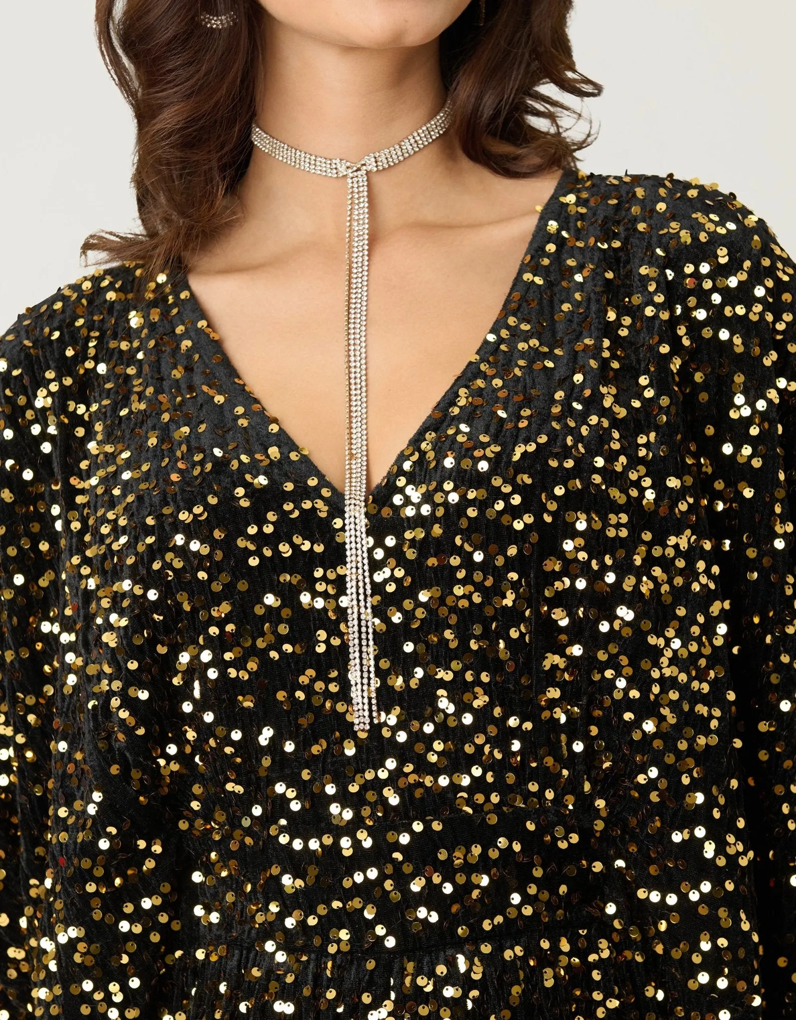 Unique Vintage Black & Gold Sequin Caftan Jumpsuit sold by Unique Vintage product image thumbnail 4
