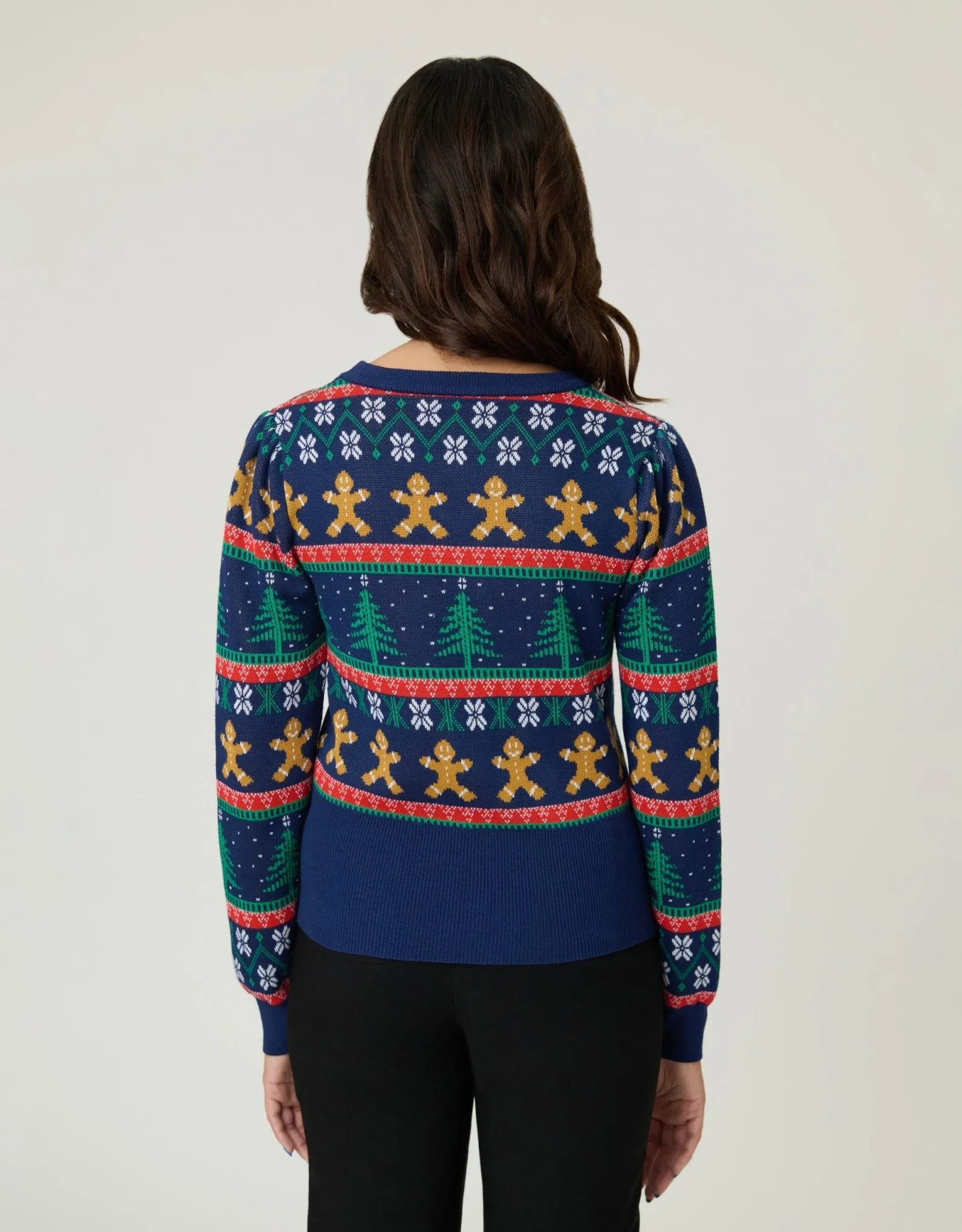 Unique Vintage Navy & Gingerbread Men Fair Isle Sweater sold by Unique Vintage product image thumbnail 2