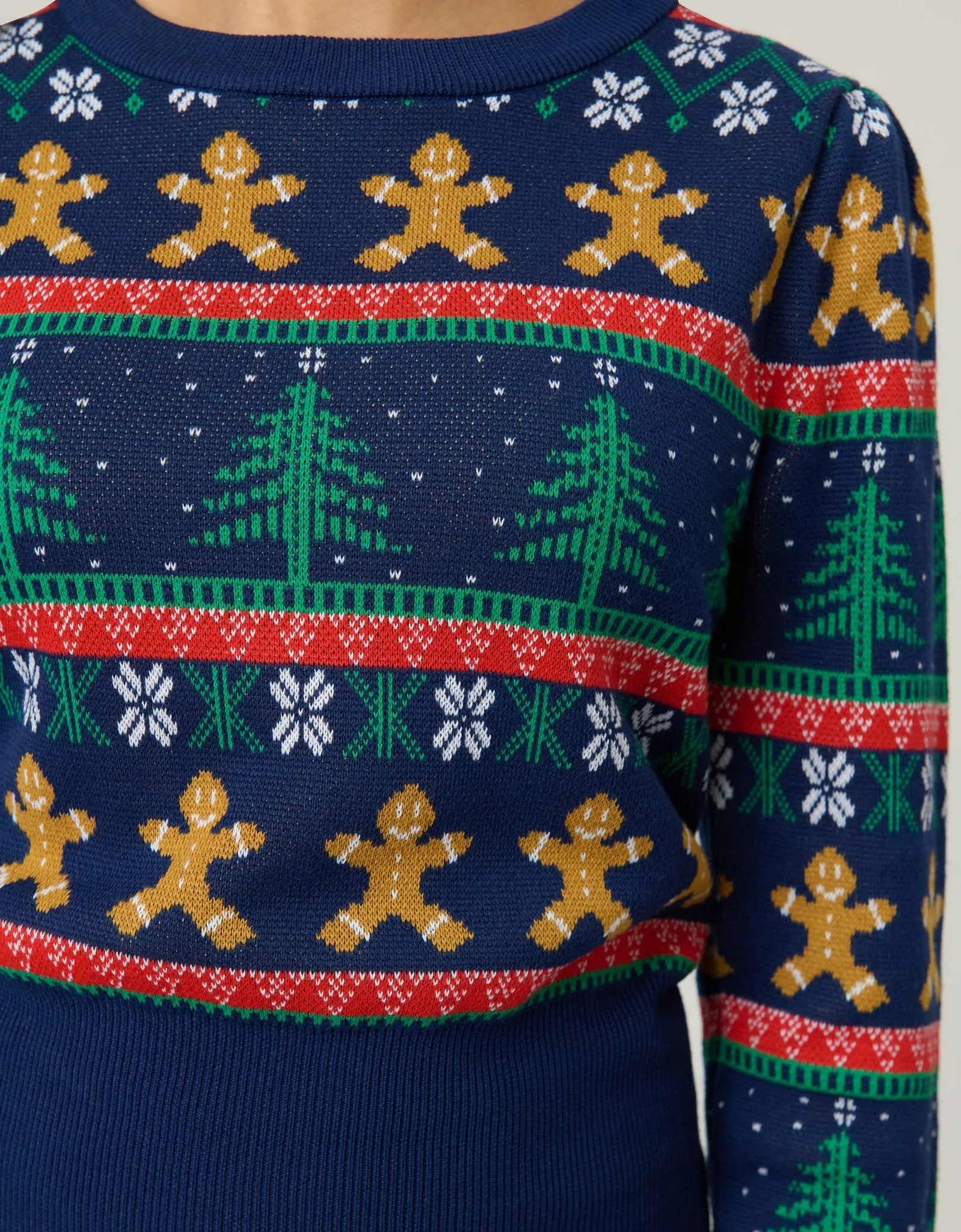 Unique Vintage Navy & Gingerbread Men Fair Isle Sweater sold by Unique Vintage product image thumbnail 4