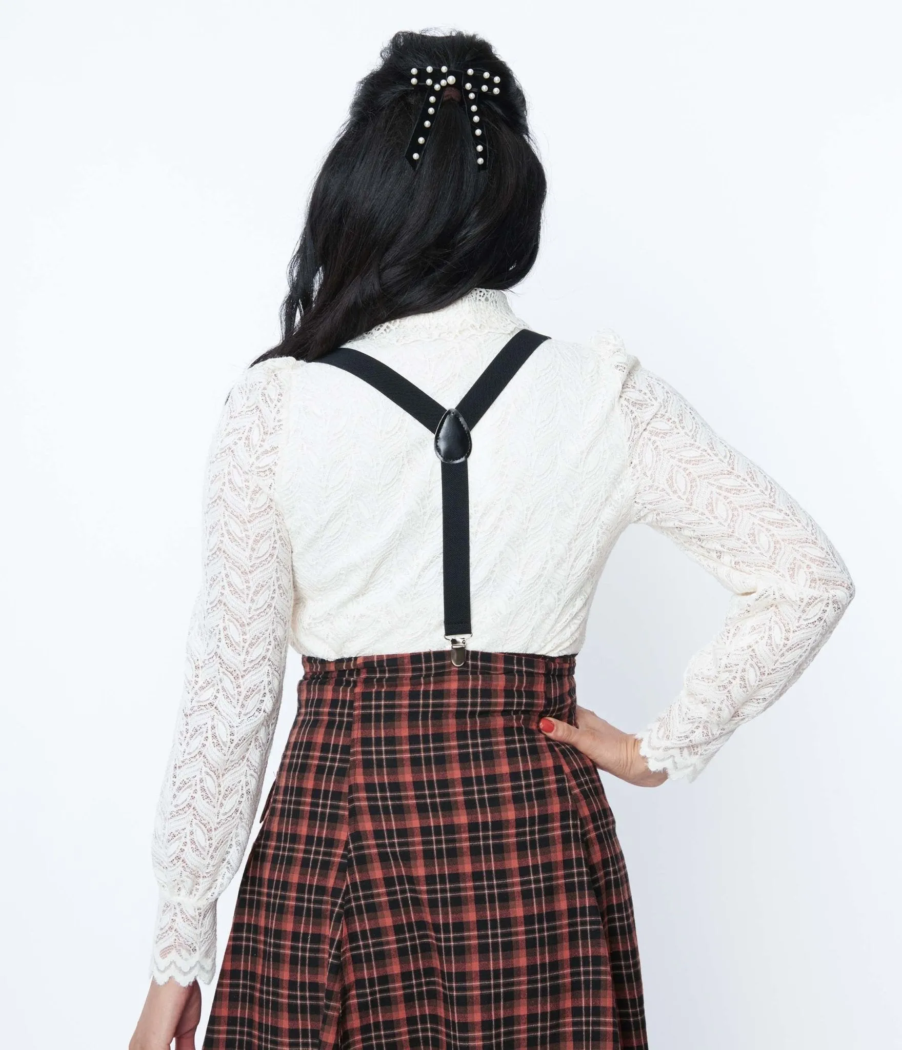 Cream Lace Button Up Long Sleeve Blouse sold by Unique Vintage product image thumbnail 2