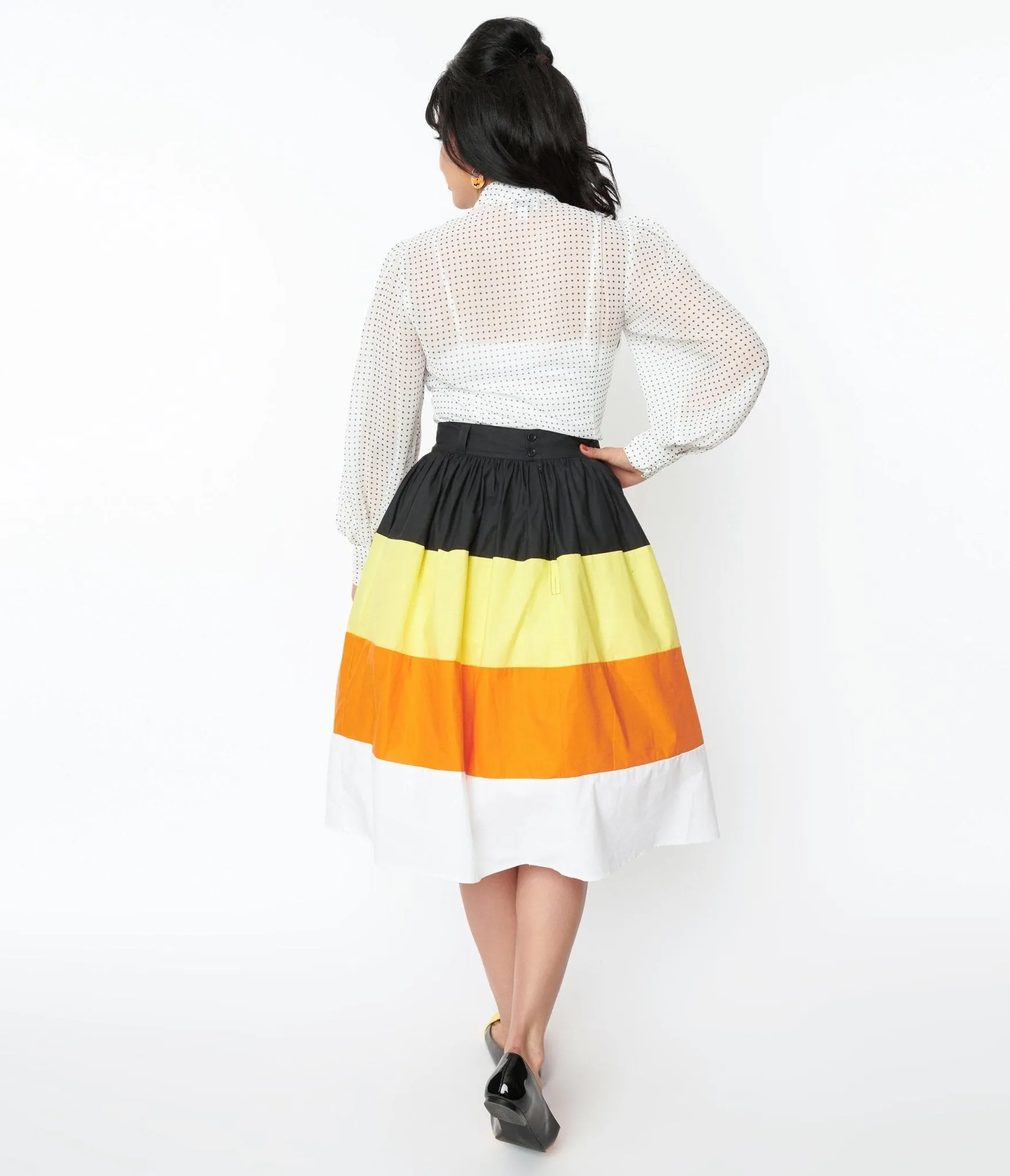 Candy Corn Stripe Swing Skirt sold by Unique Vintage product image thumbnail 3