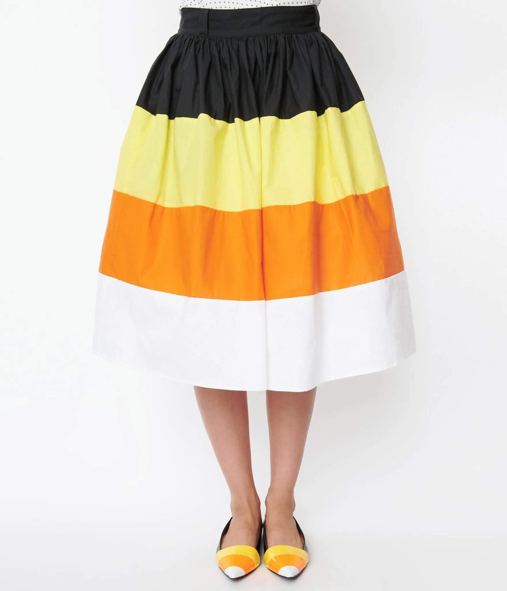 Candy Corn Stripe Swing Skirt sold by Unique Vintage product image thumbnail 2