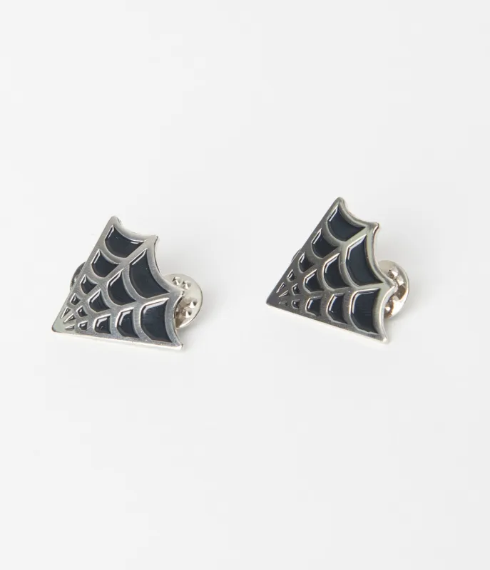 Cobweb Collar Enamel Pin Set sold by Unique Vintage