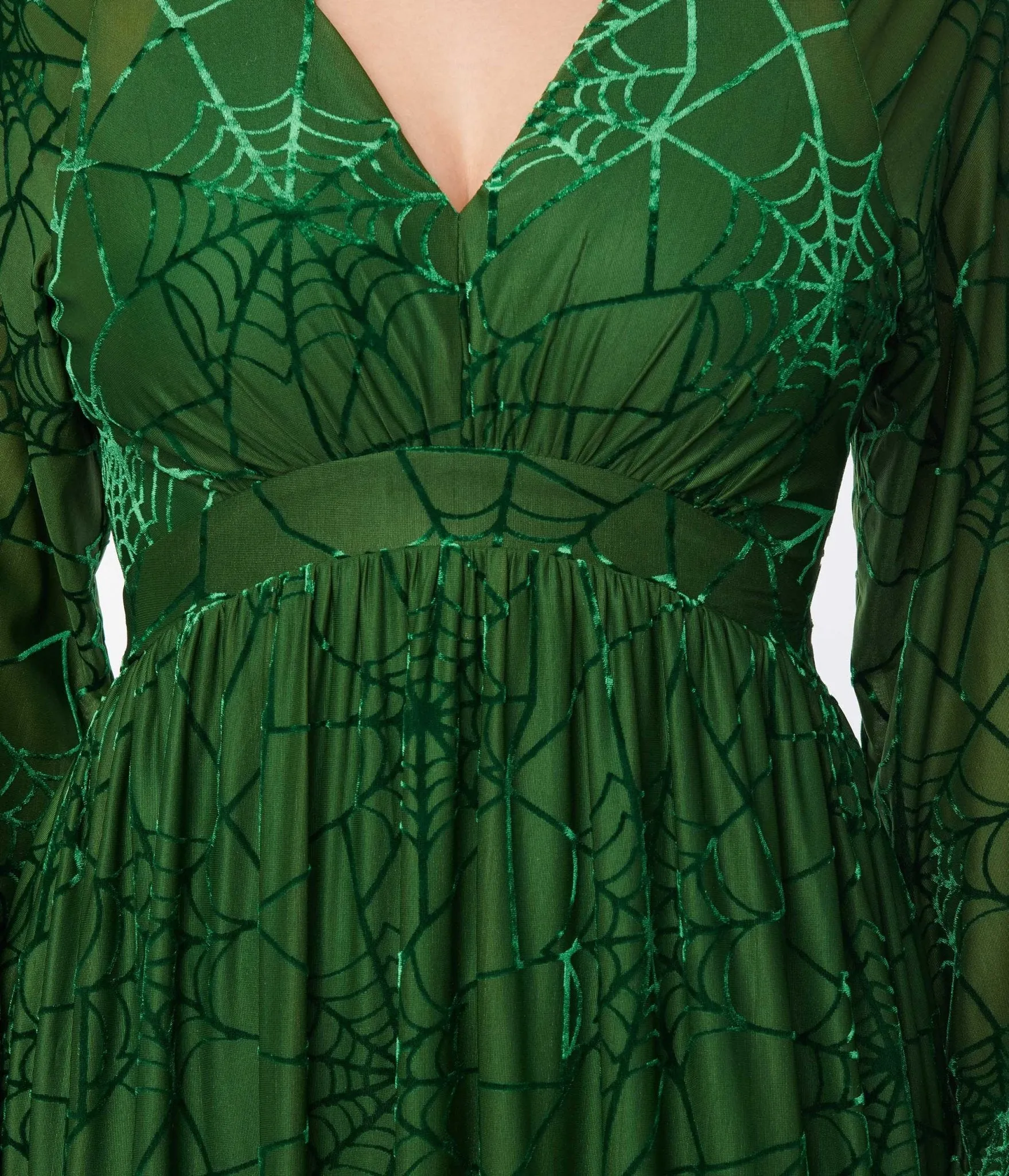 Unique Vintage 1970s Green Spider Web Maxi Dress sold by Unique Vintage product image thumbnail 2