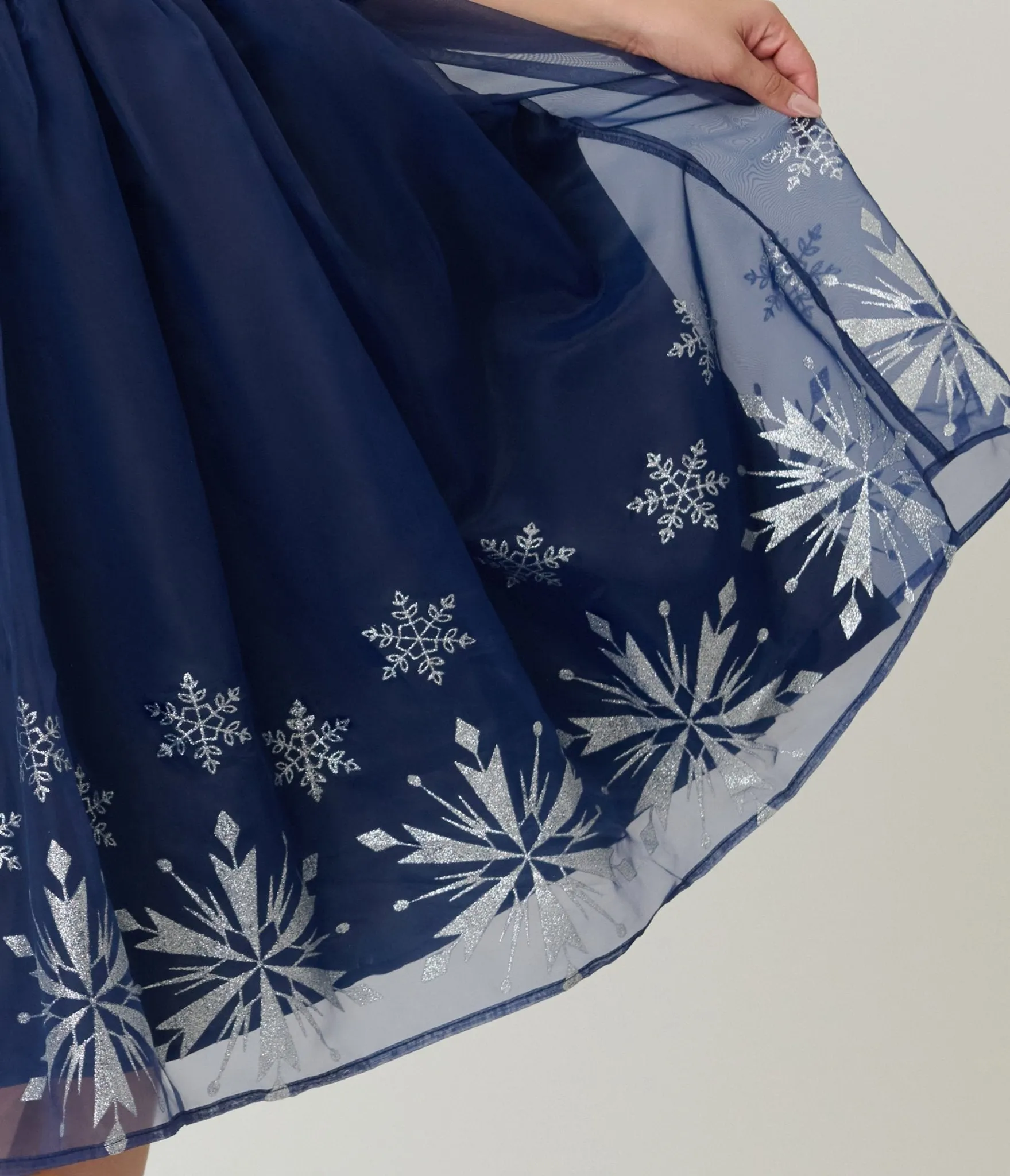 Disney's Frozen Collection by Unique Vintage Blue Velvet & Glitter Snow Marceline Swing Dress sold by Unique Vintage product image thumbnail 4
