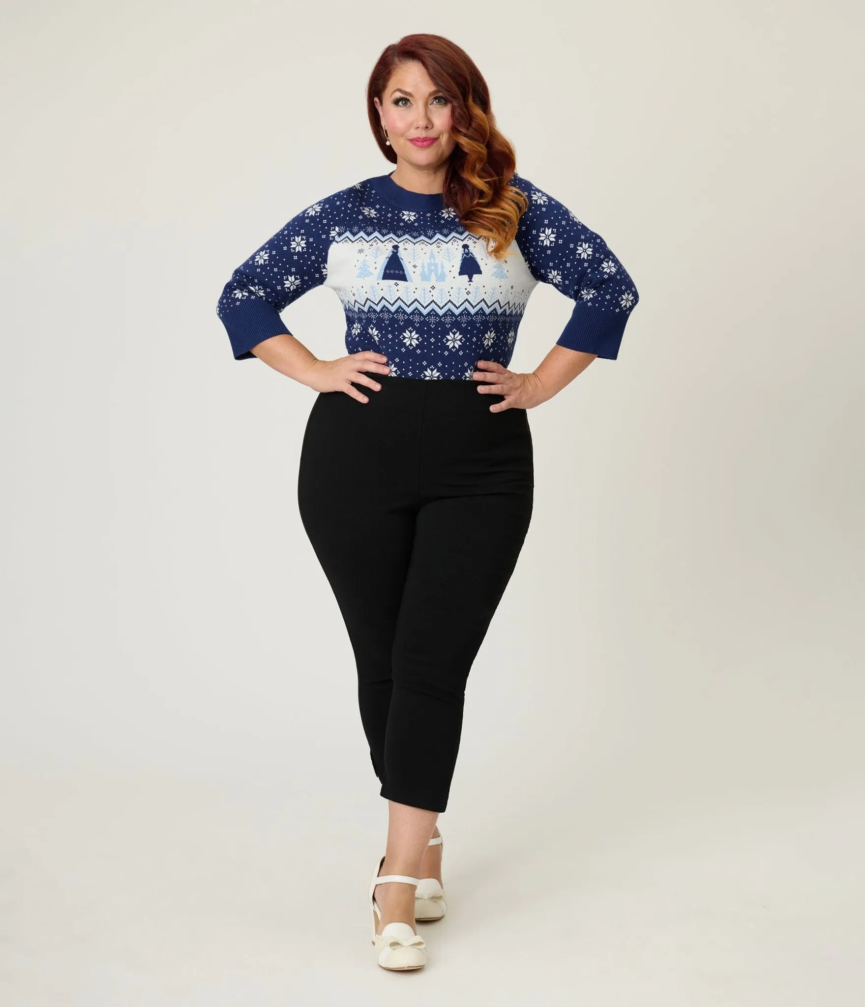 Disney's Frozen Collection by Unique Vintage Plus Size Elsa & Anna Fair Isle Minou Sweater sold by Unique Vintage product image thumbnail 4