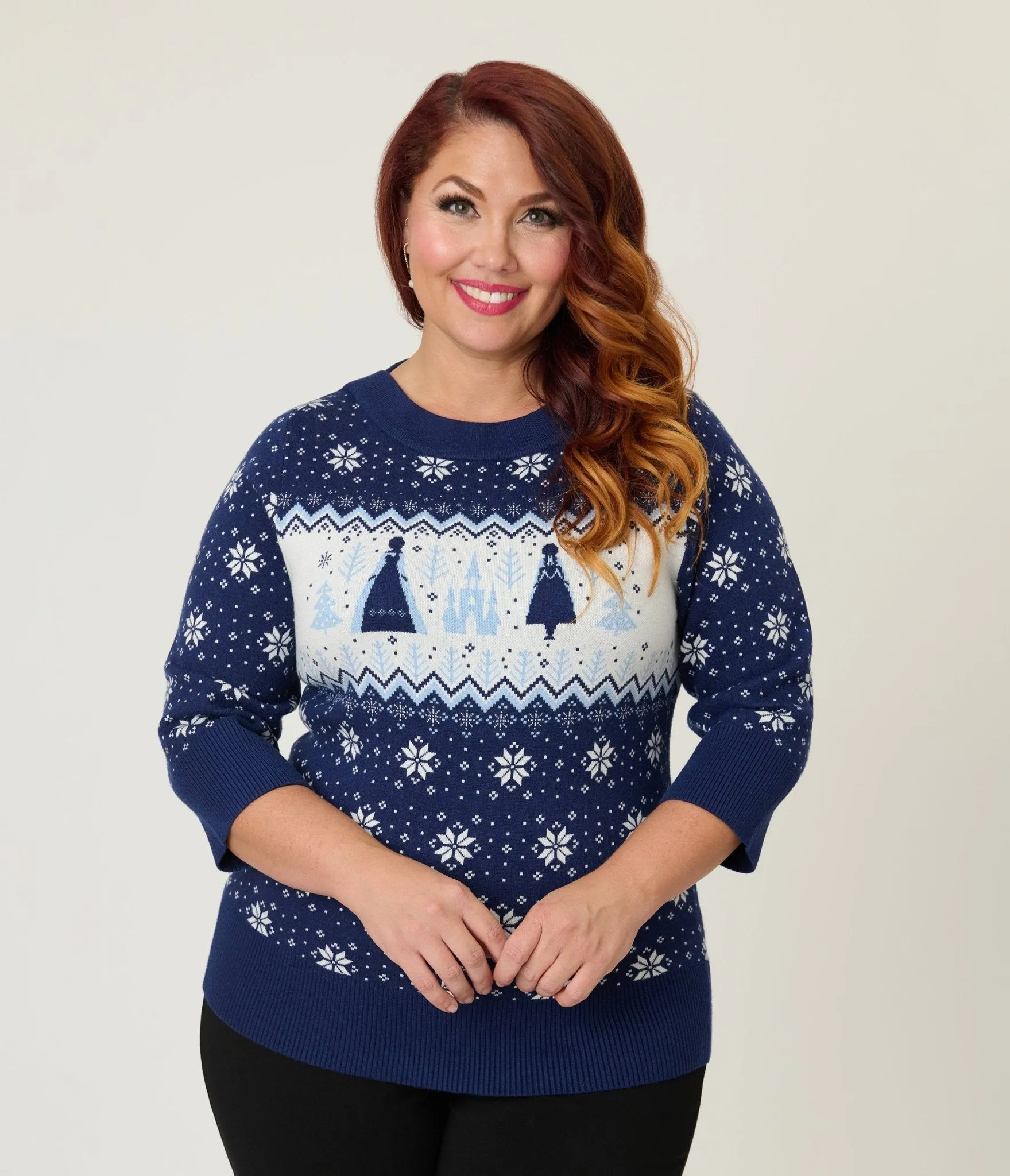Disney's Frozen Collection by Unique Vintage Plus Size Elsa & Anna Fair Isle Minou Sweater sold by Unique Vintage product image thumbnail 3