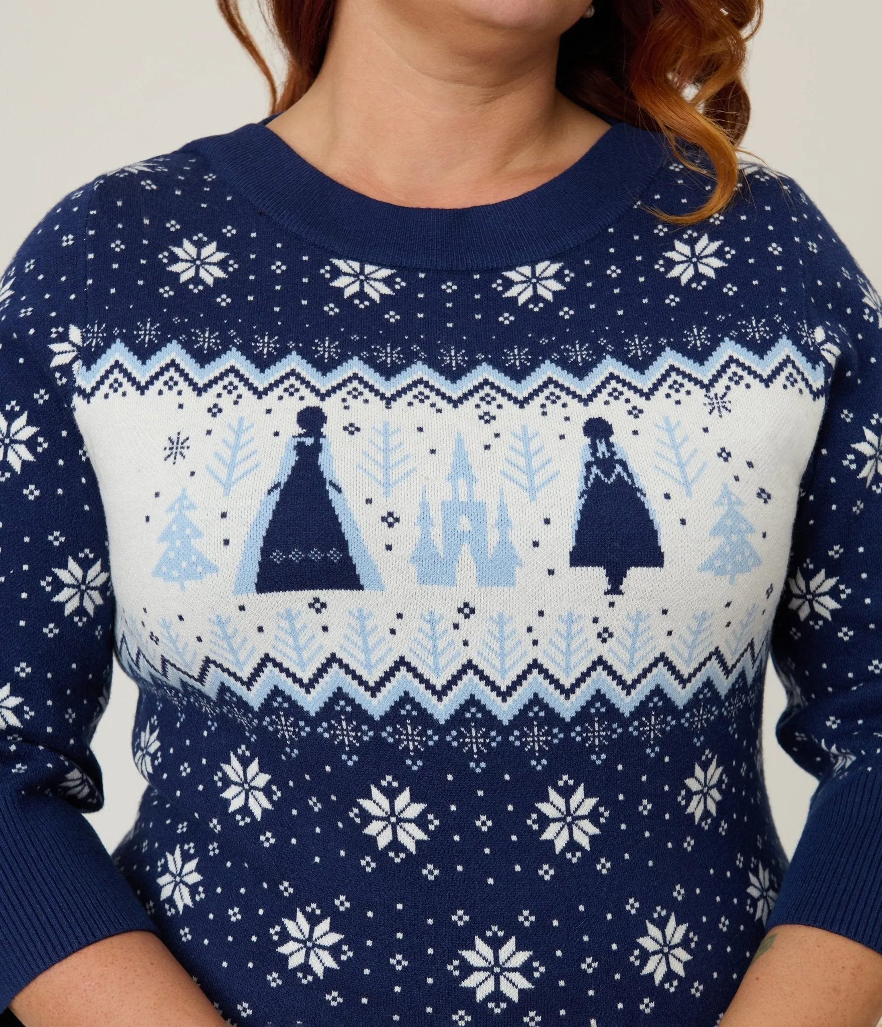 Disney's Frozen Collection by Unique Vintage Plus Size Elsa & Anna Fair Isle Minou Sweater sold by Unique Vintage product image thumbnail 5