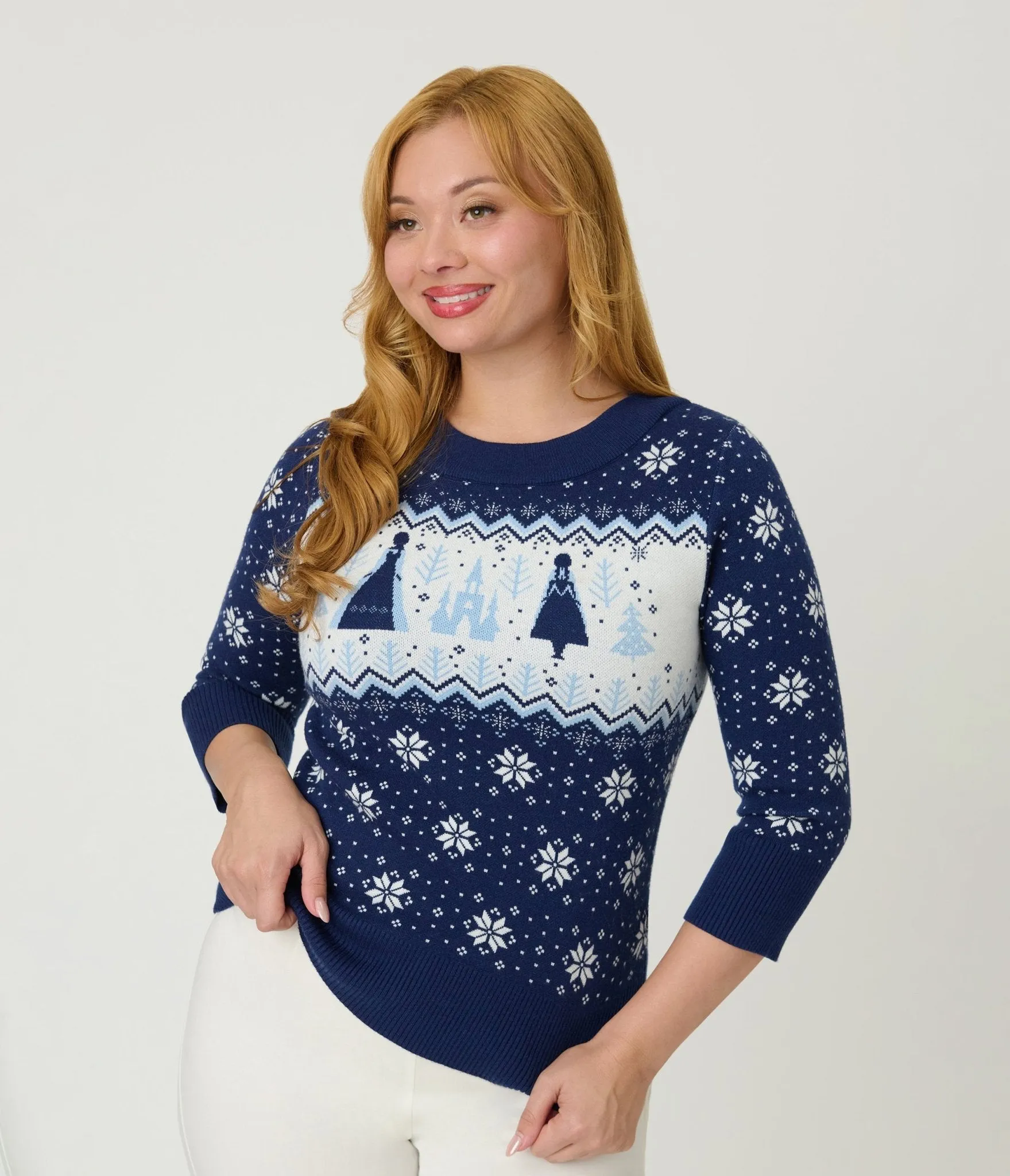 Disney's Frozen Collection by Unique Vintage Elsa & Anna Fair Isle Minou Sweater sold by Unique Vintage product image thumbnail 3