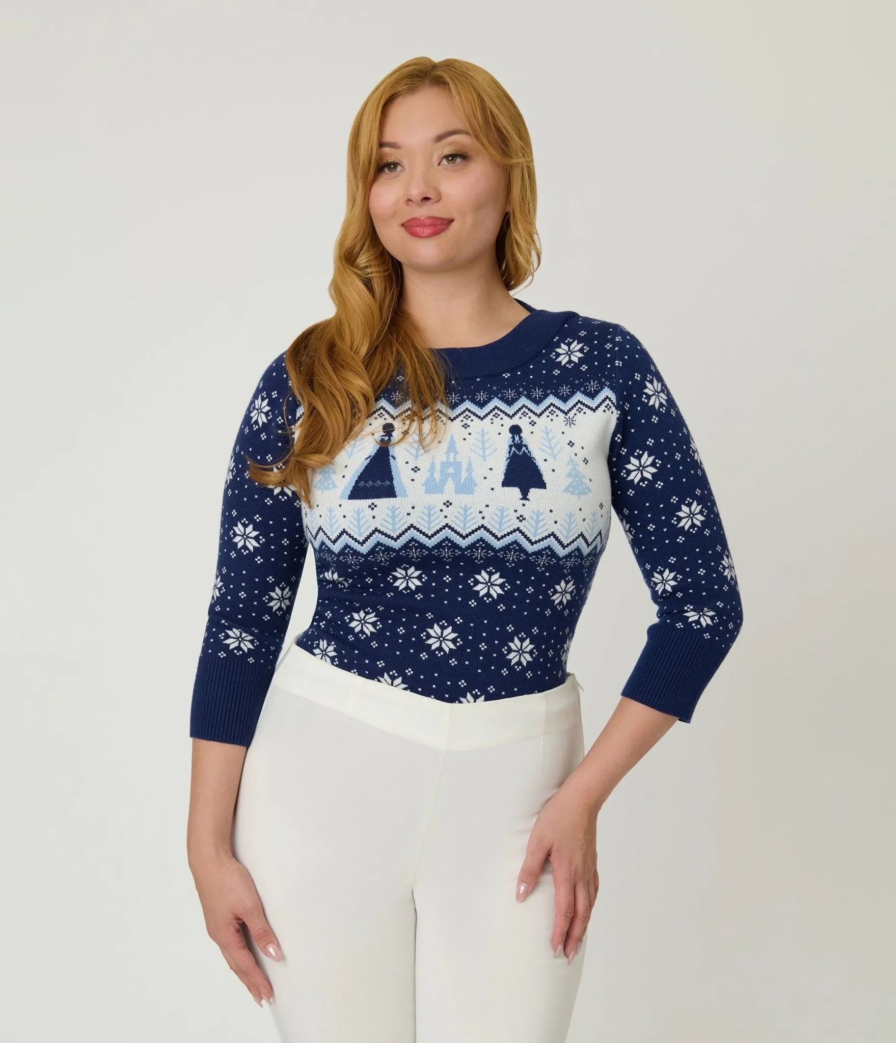 Disney's Frozen Collection by Unique Vintage Elsa & Anna Fair Isle Minou Sweater sold by Unique Vintage