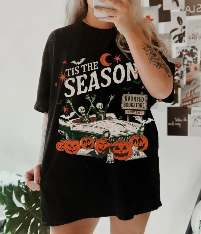 Tis the Season Halloween Unisex Graphic Tee sold by Unique Vintage