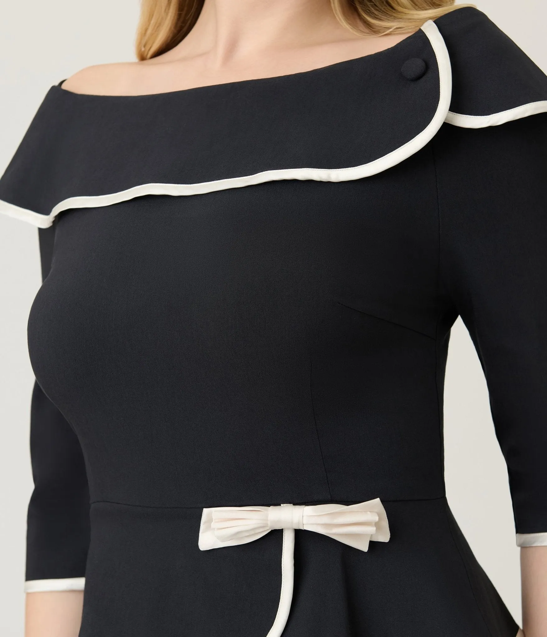 Unique Vintage Black Peplum Suit Pencil Dress sold by Unique Vintage product image thumbnail 5