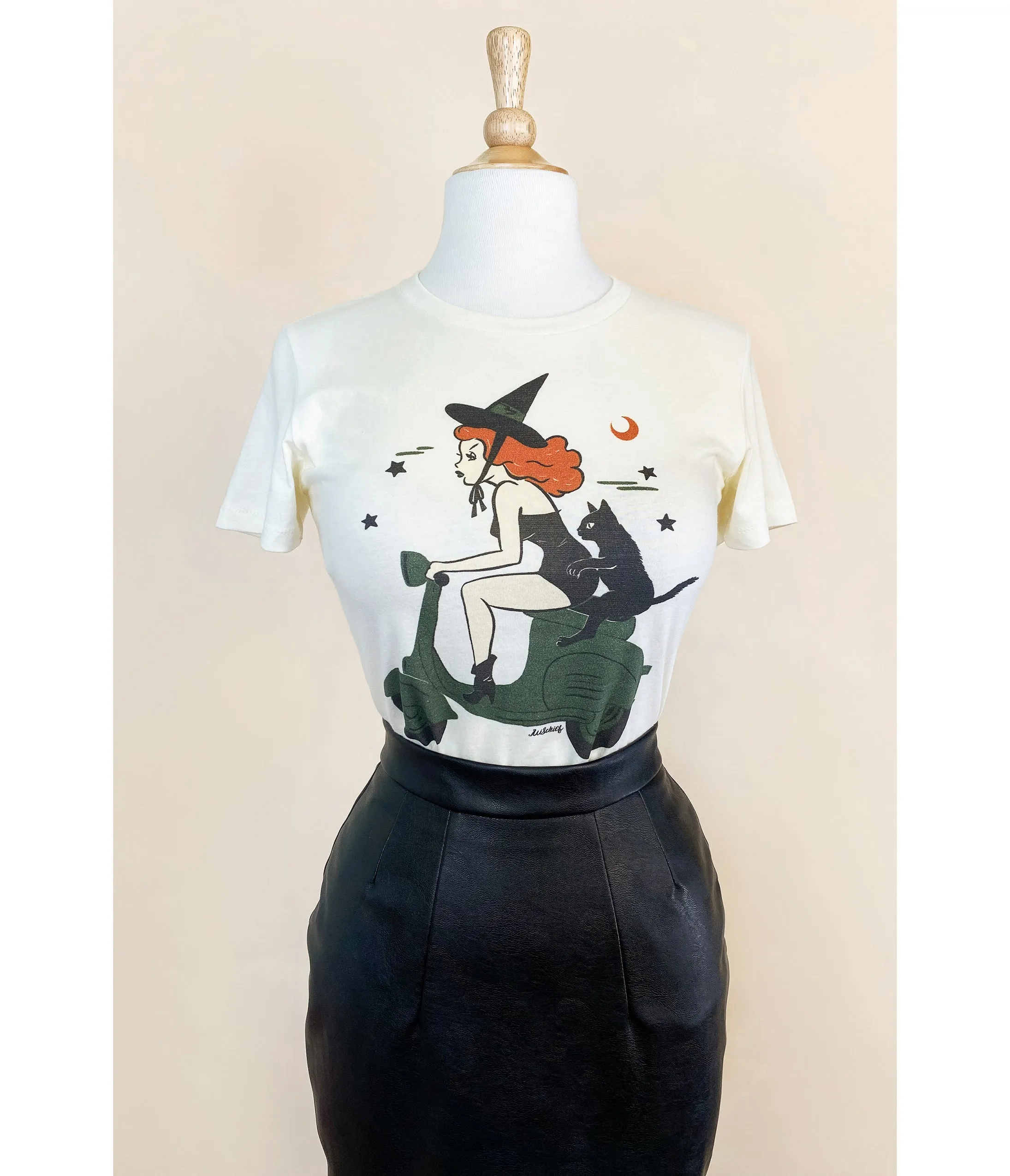 Witchy A-Go-Go Fitted Graphic Tee sold by Unique Vintage product image thumbnail 2