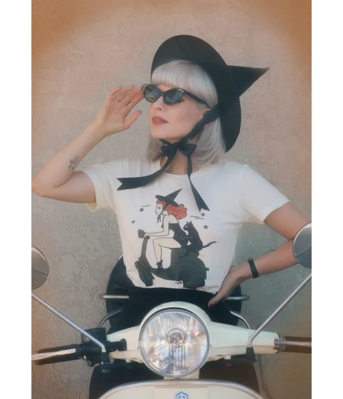 Witchy A-Go-Go Fitted Graphic Tee sold by Unique Vintage